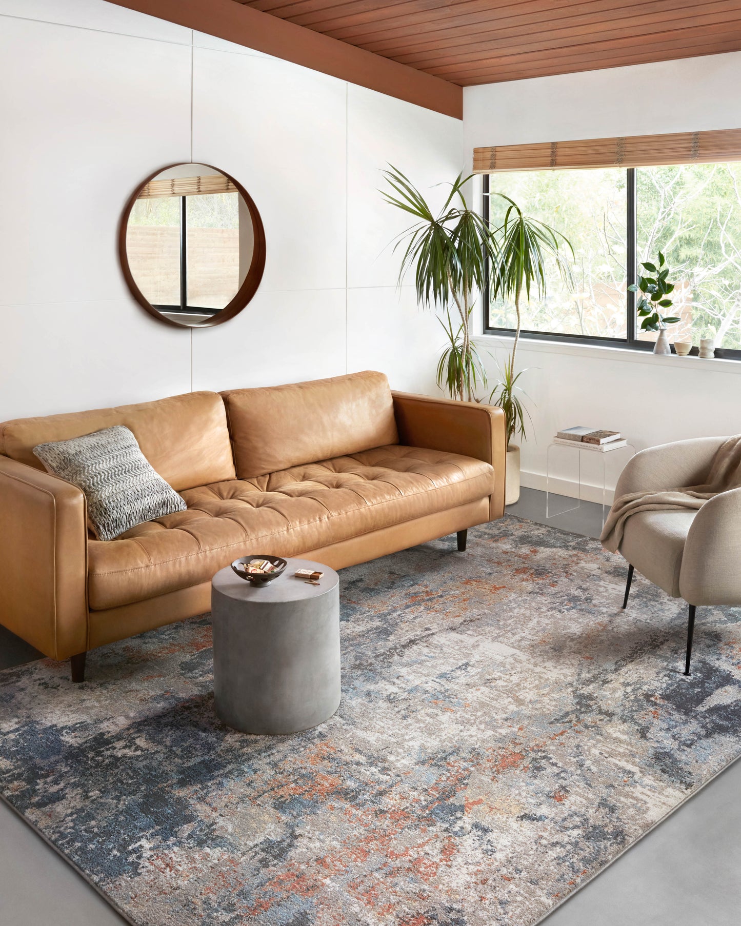 Loloi Maeve Silver / Apricot 5'-3" x 7'-8" Area Rug