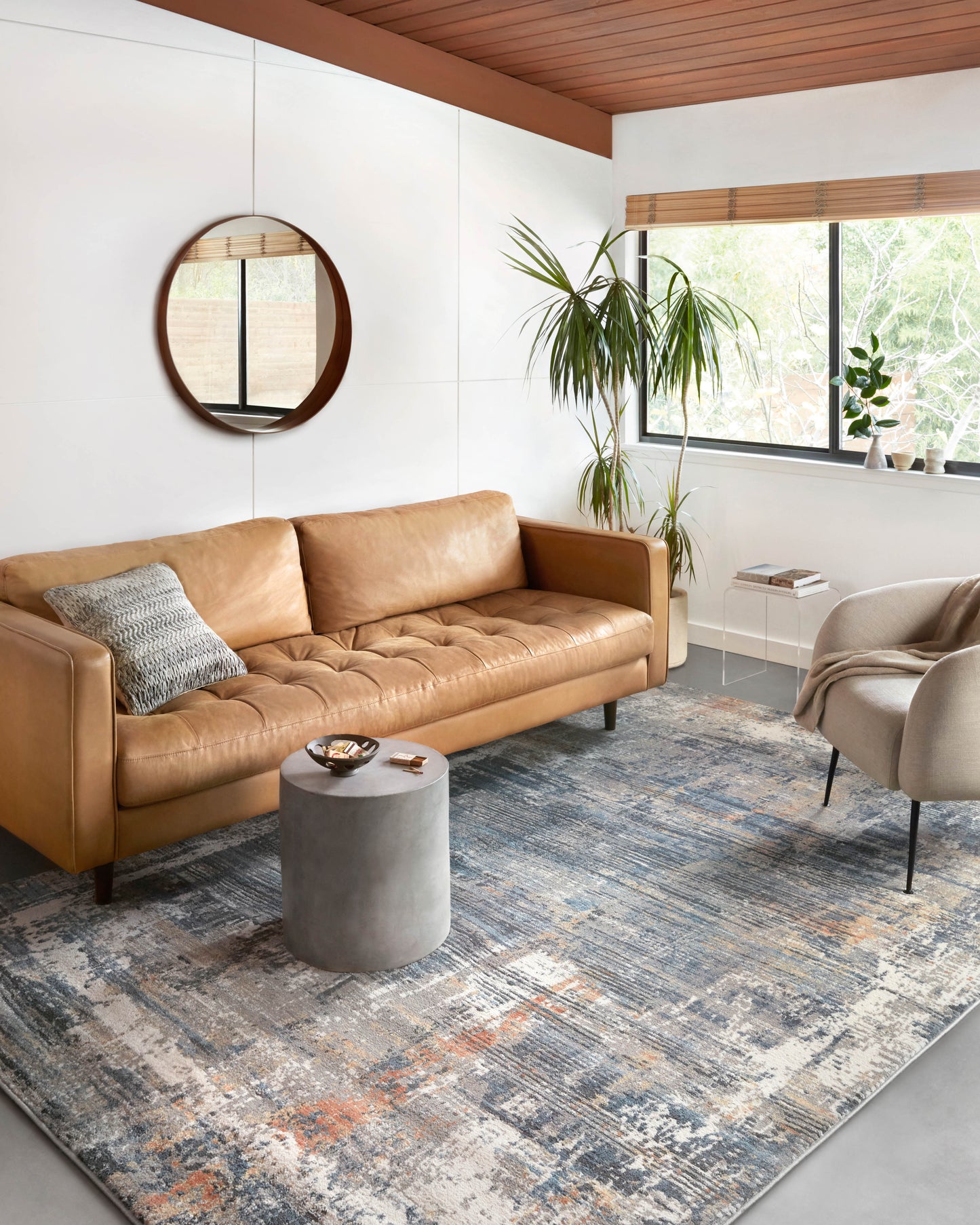 Loloi Maeve Slate / Apricot 18" x 18" Sample Rug