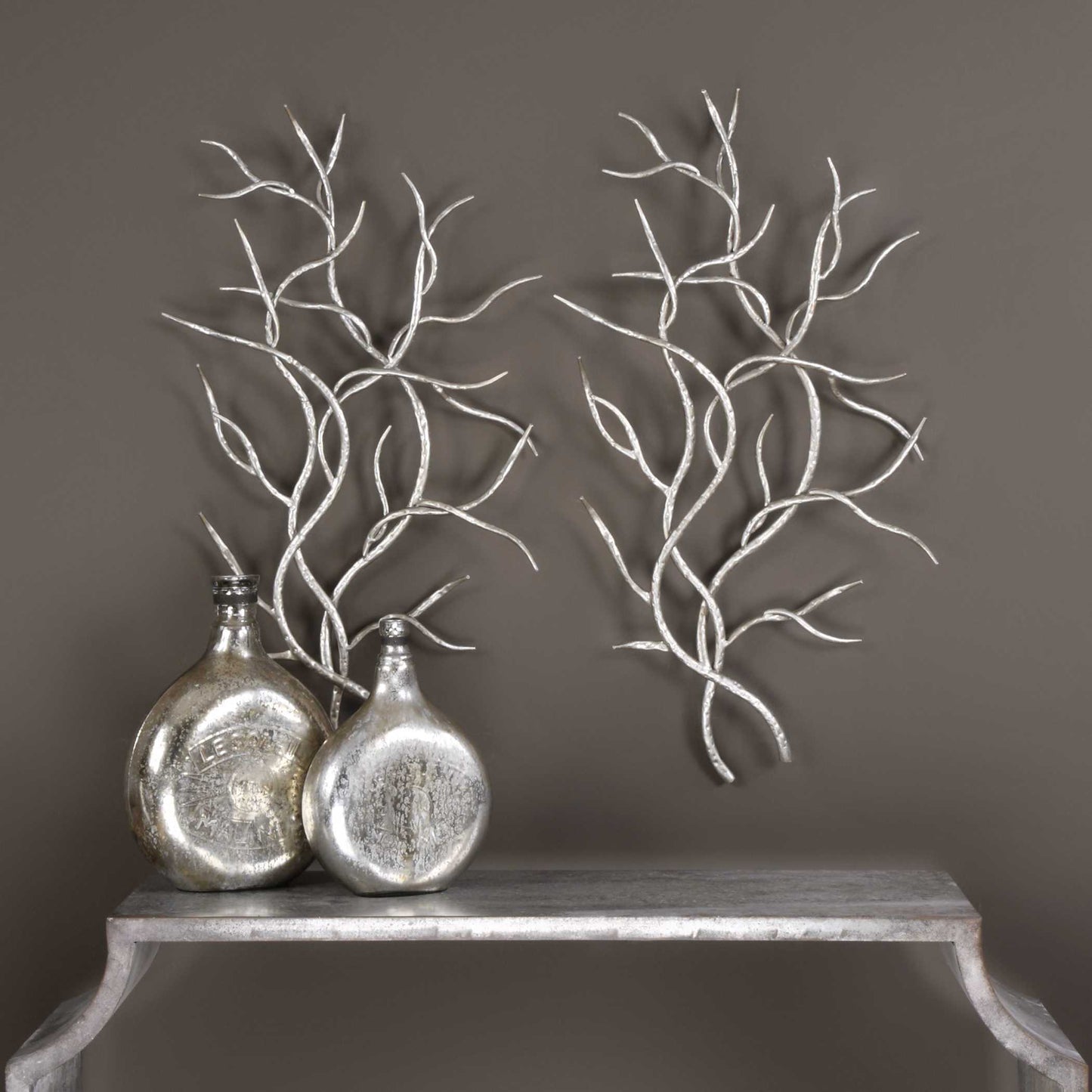 Uttermost Silver Branches Wall Art Set/2