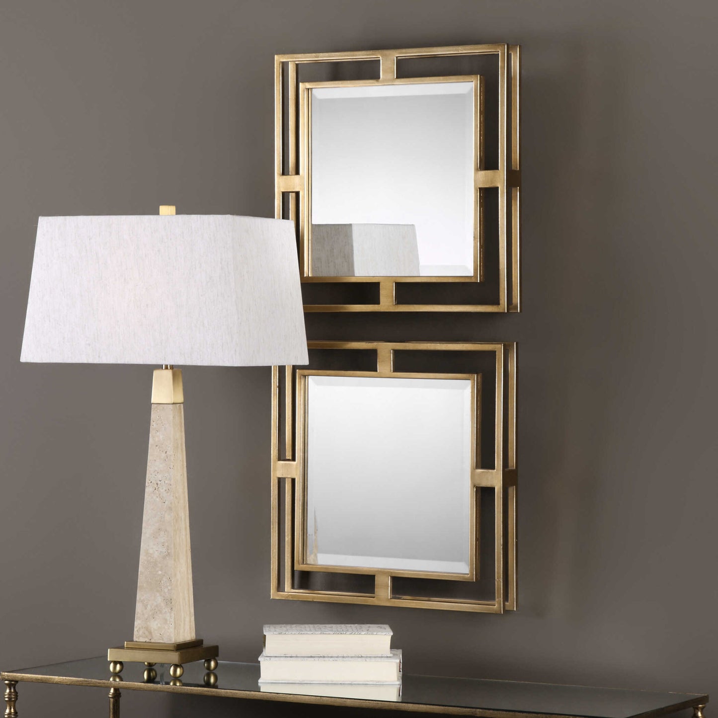 Uttermost Allick Gold Square Mirrors Set/2