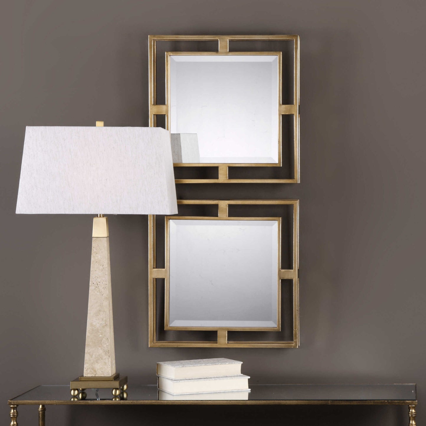 Uttermost Allick Gold Square Mirrors Set/2