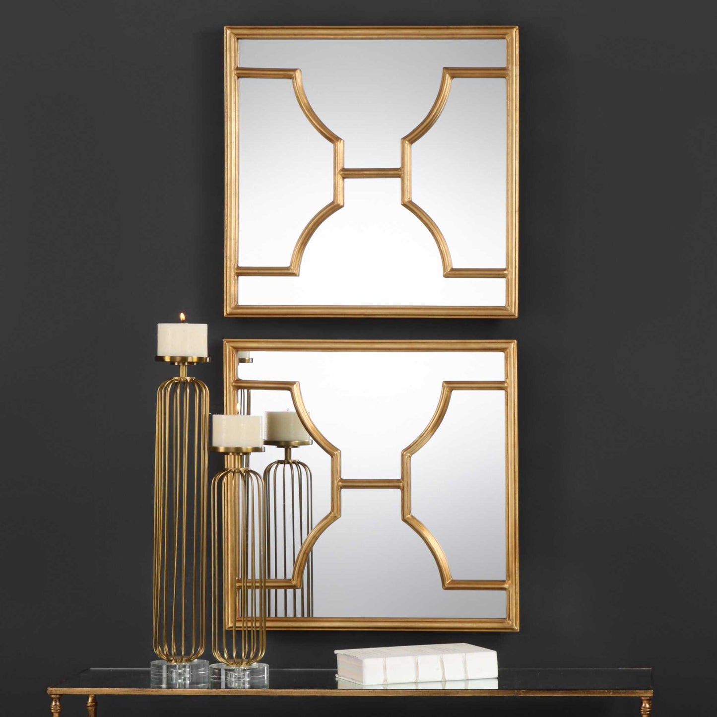 Uttermost Misa Gold Square Mirrors Set/2