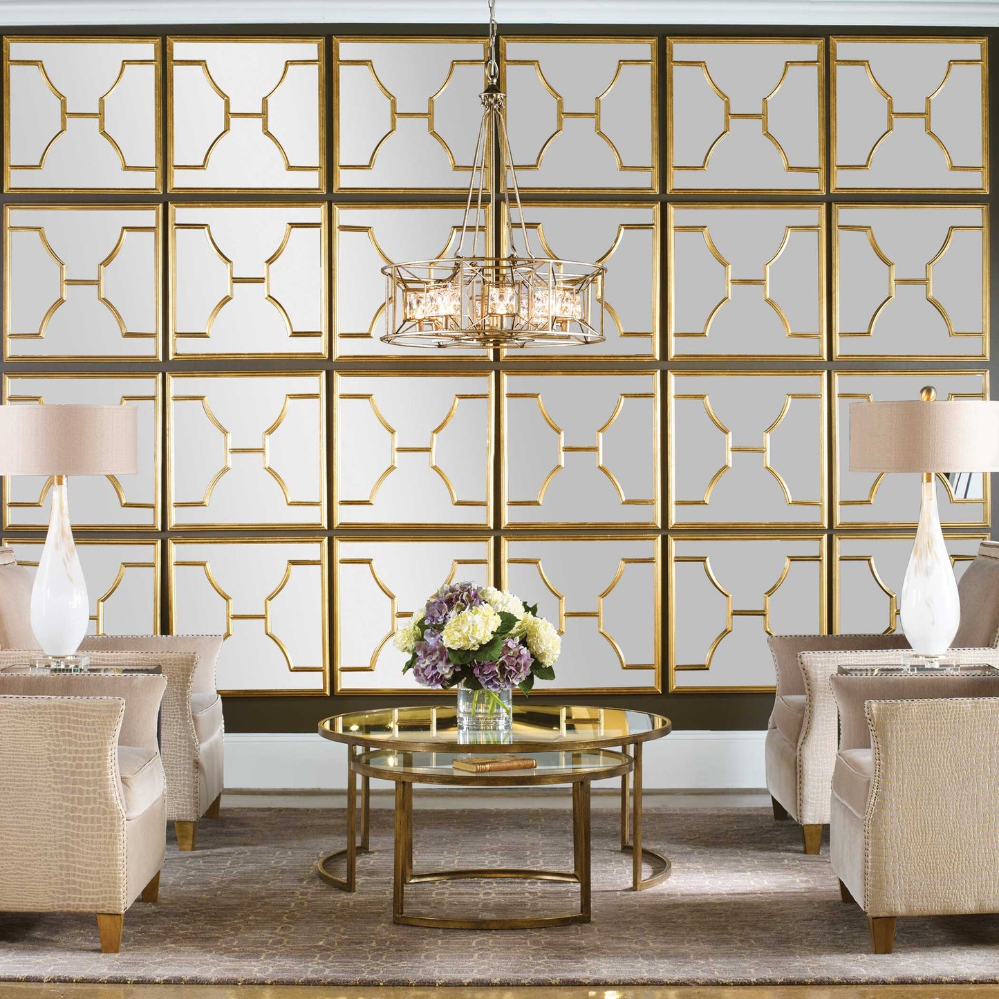 Uttermost Misa Gold Square Mirrors Set/2