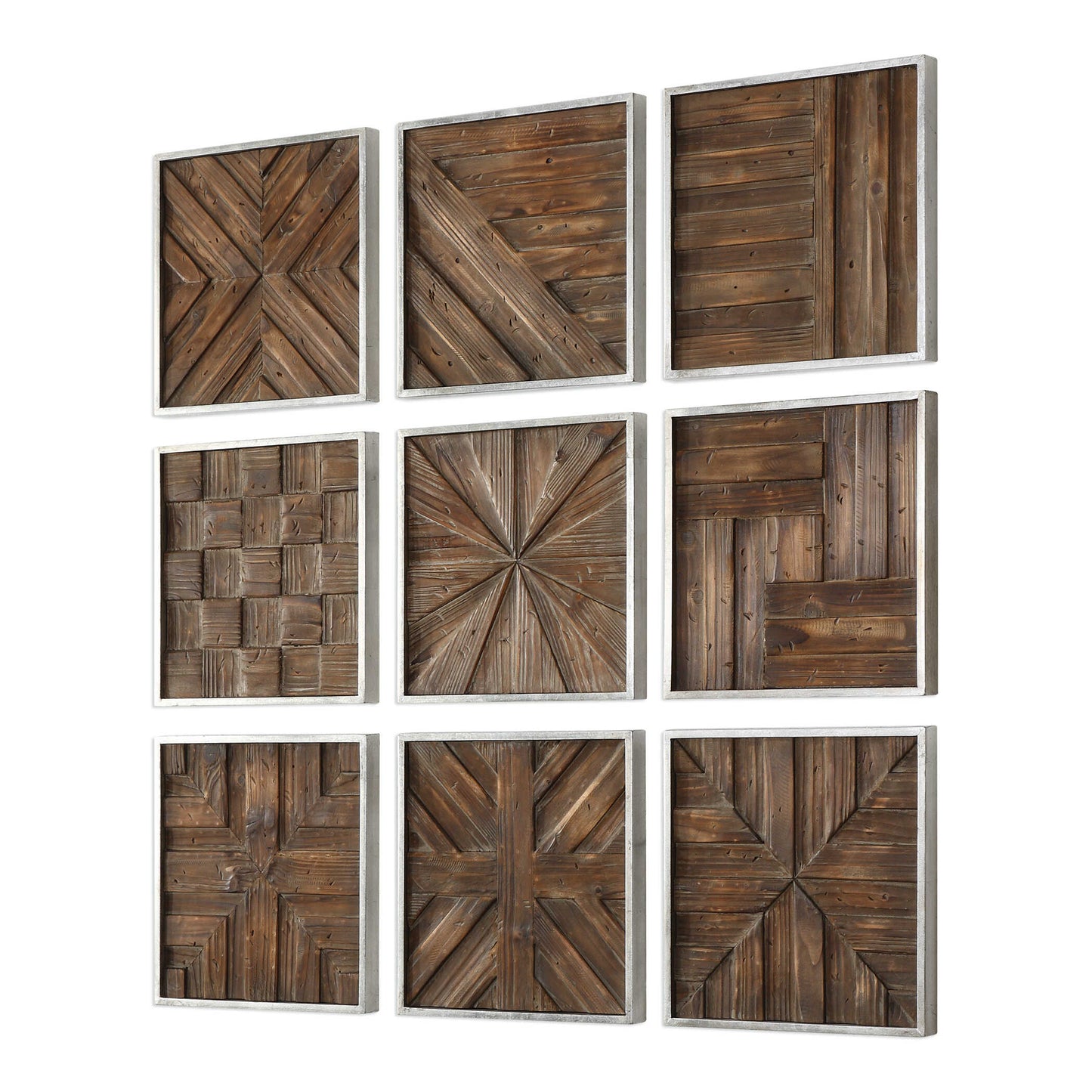 Uttermost Bryndle Rustic Wooden Squares Set/9
