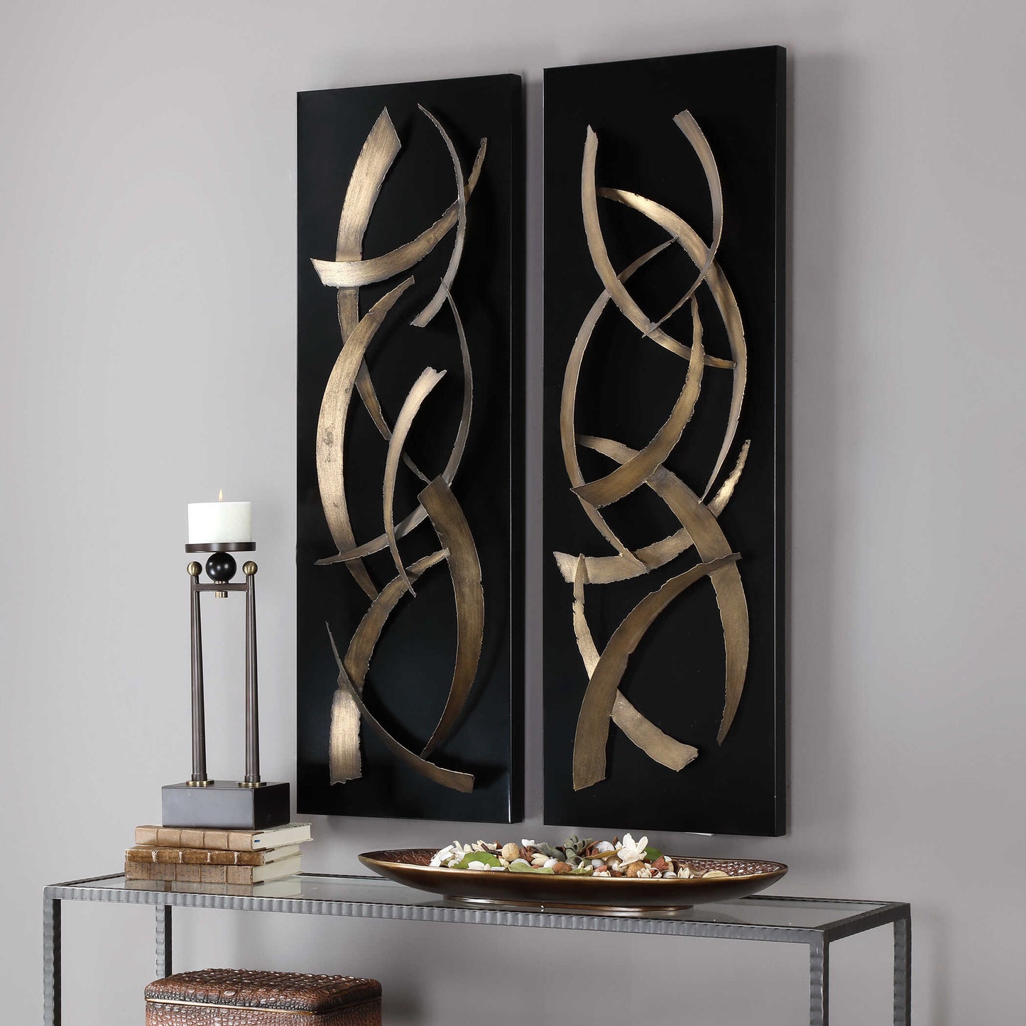 Uttermost Brushstrokes Metal Wall Art Set/2