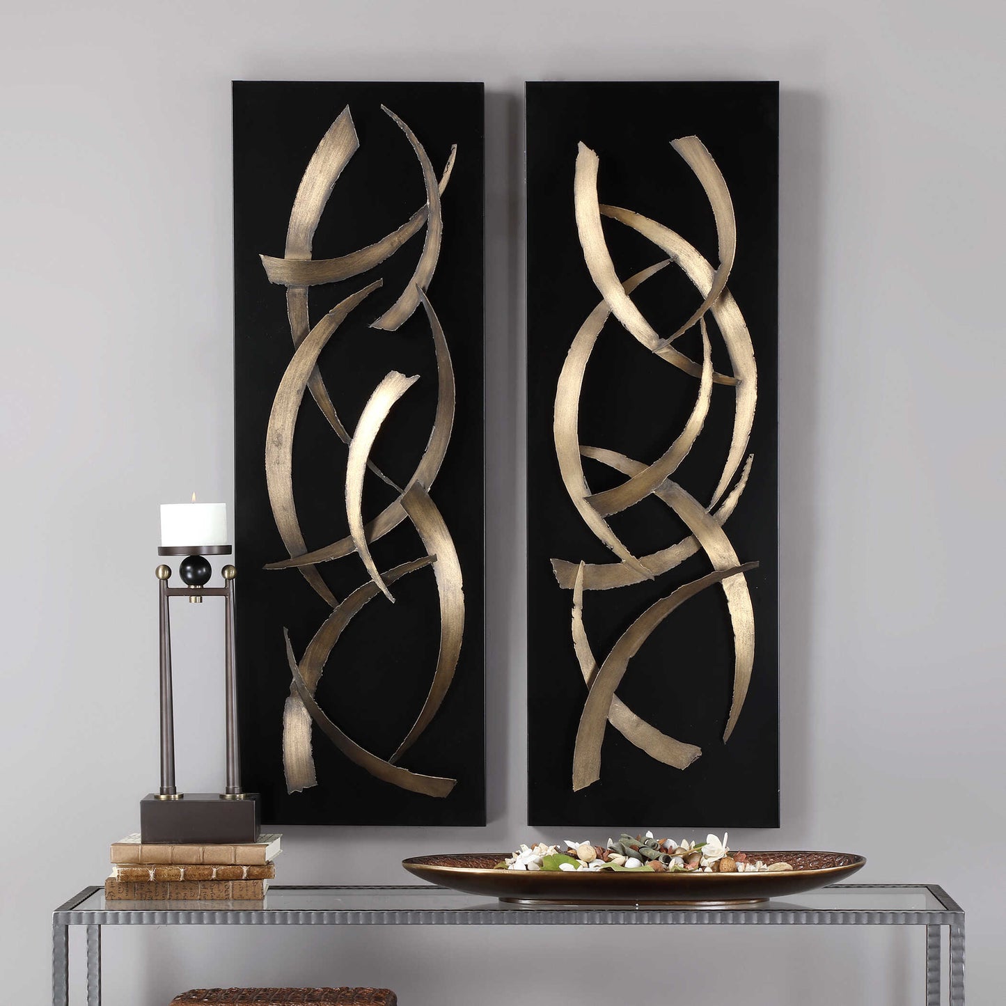 Uttermost Brushstrokes Metal Wall Art Set/2