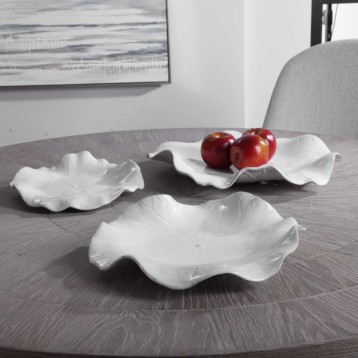 Uttermost Abella Ceramic Wall Decor Set/3 White
