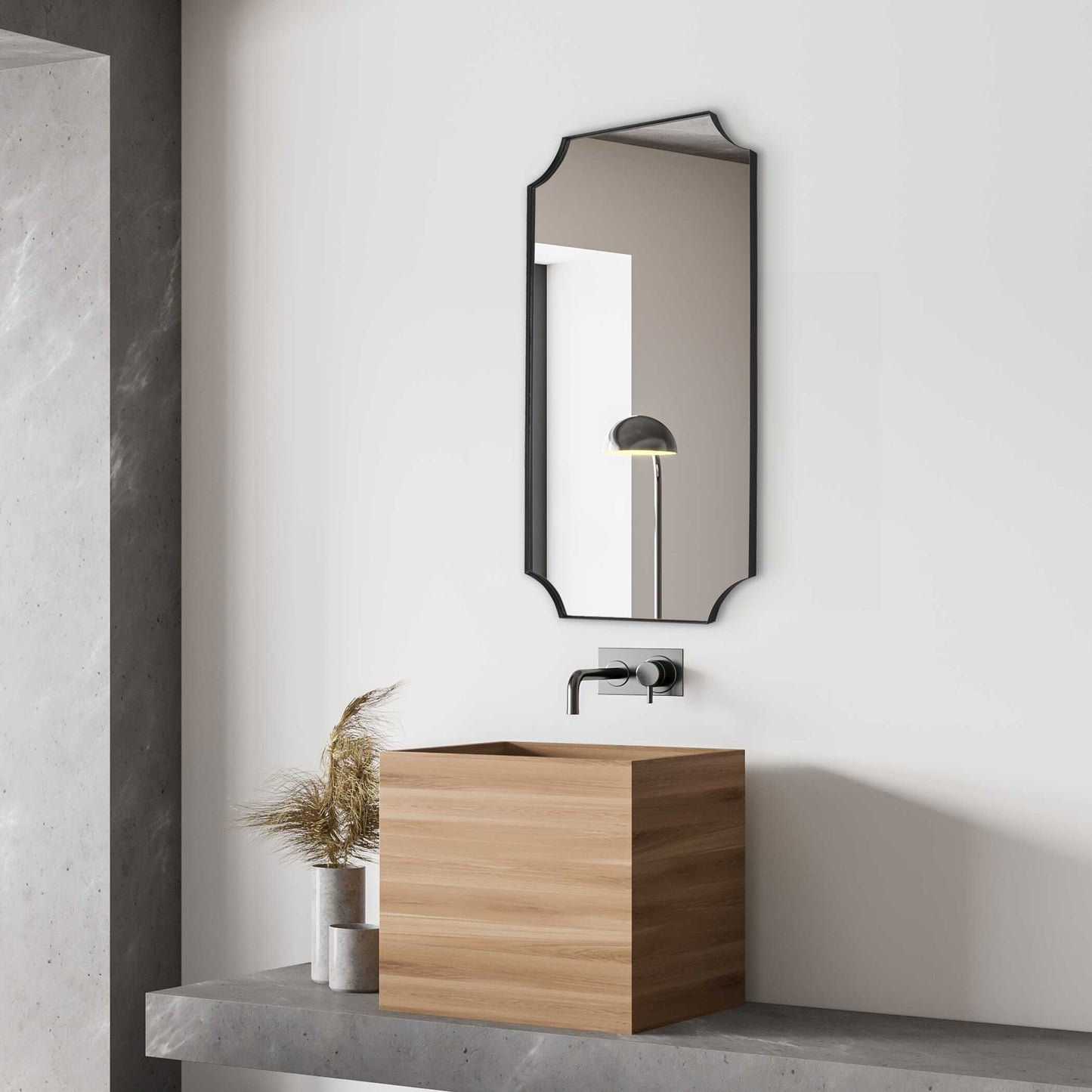 Uttermost Lennox Scalloped Corner Mirror