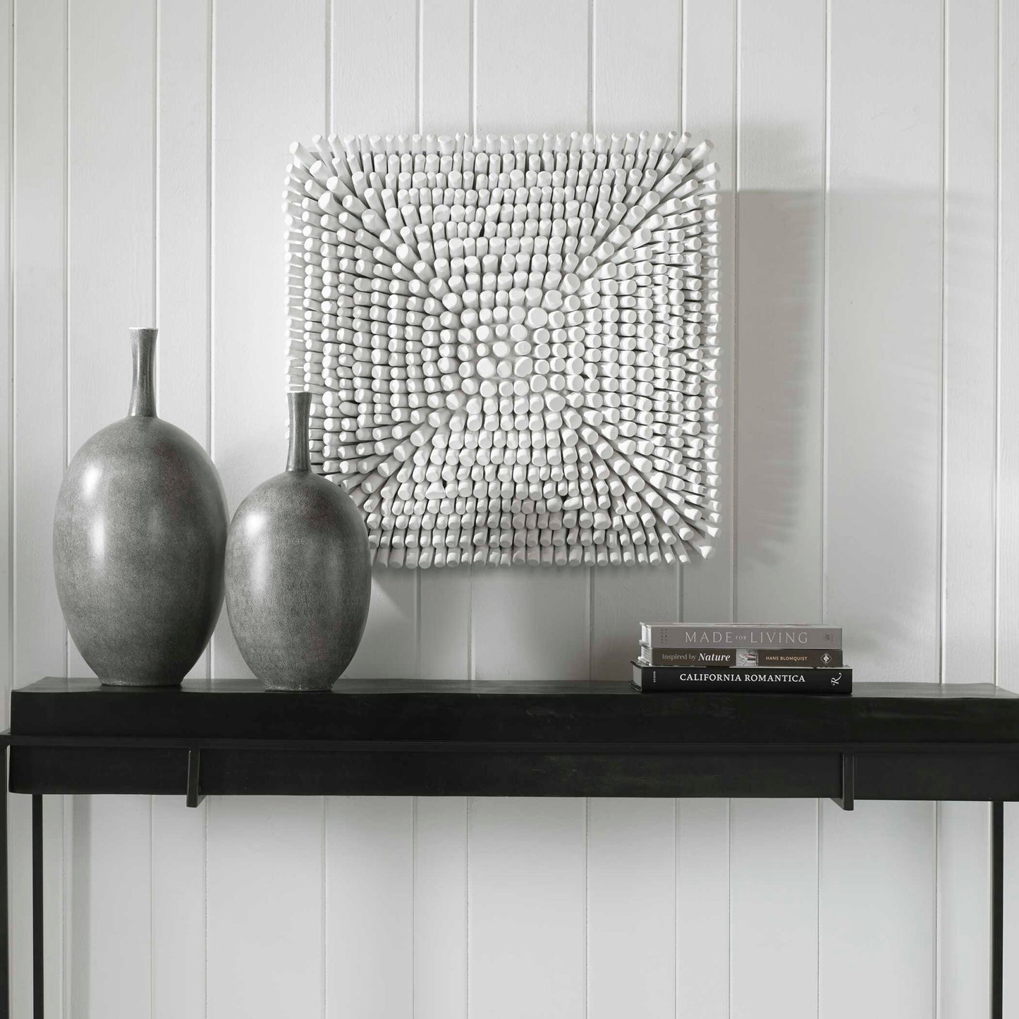 Uttermost Portside White Wood Wall Panel
