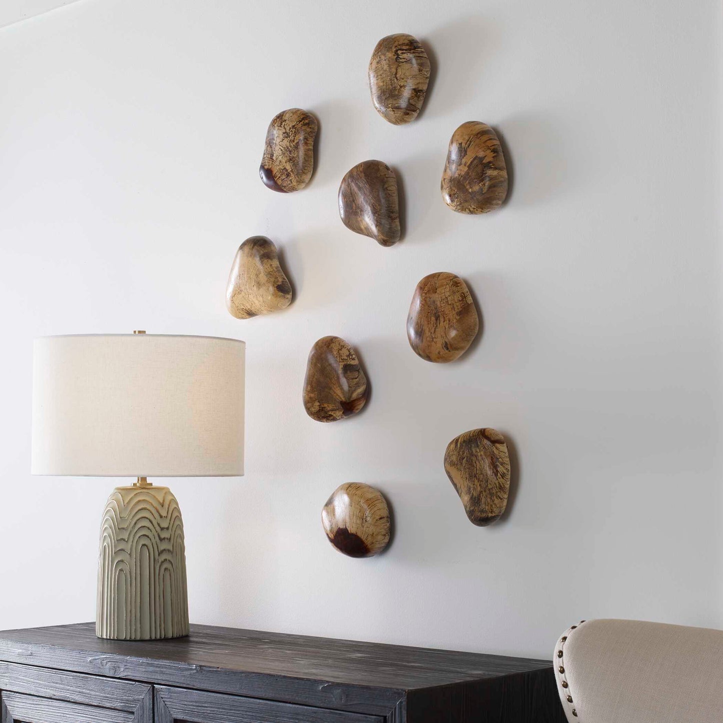 Uttermost Pebbles Blonde Wood Wall DÌĮÕÌâå©cor Set/9