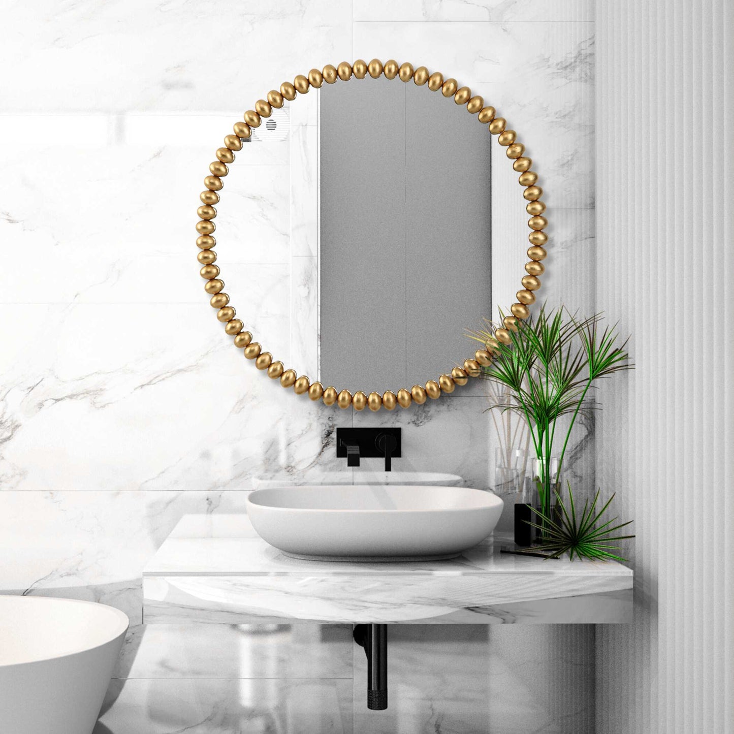 Uttermost Byzantine Round Gold Mirror