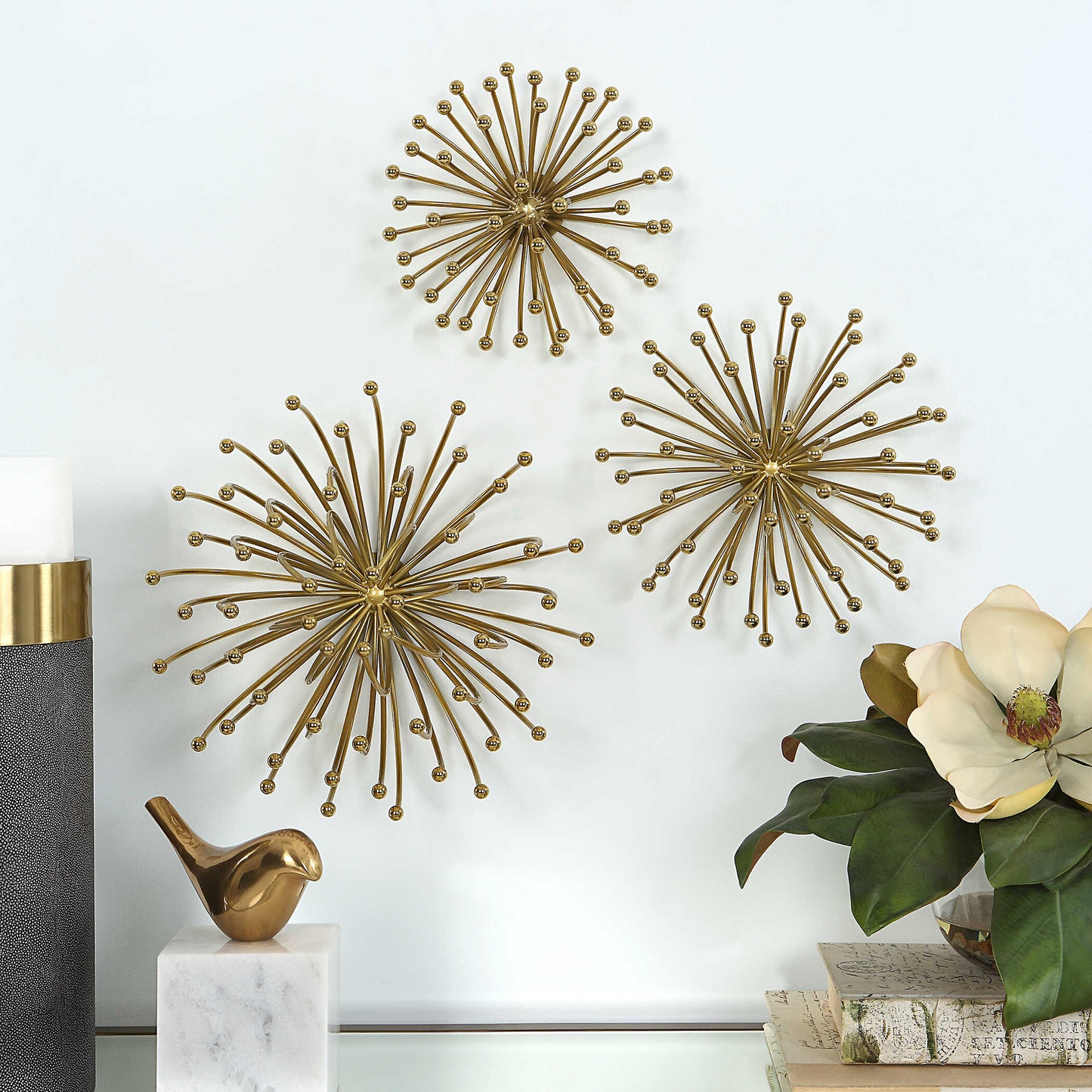 Uttermost Aga Gold Metal Wall Decor Set/3