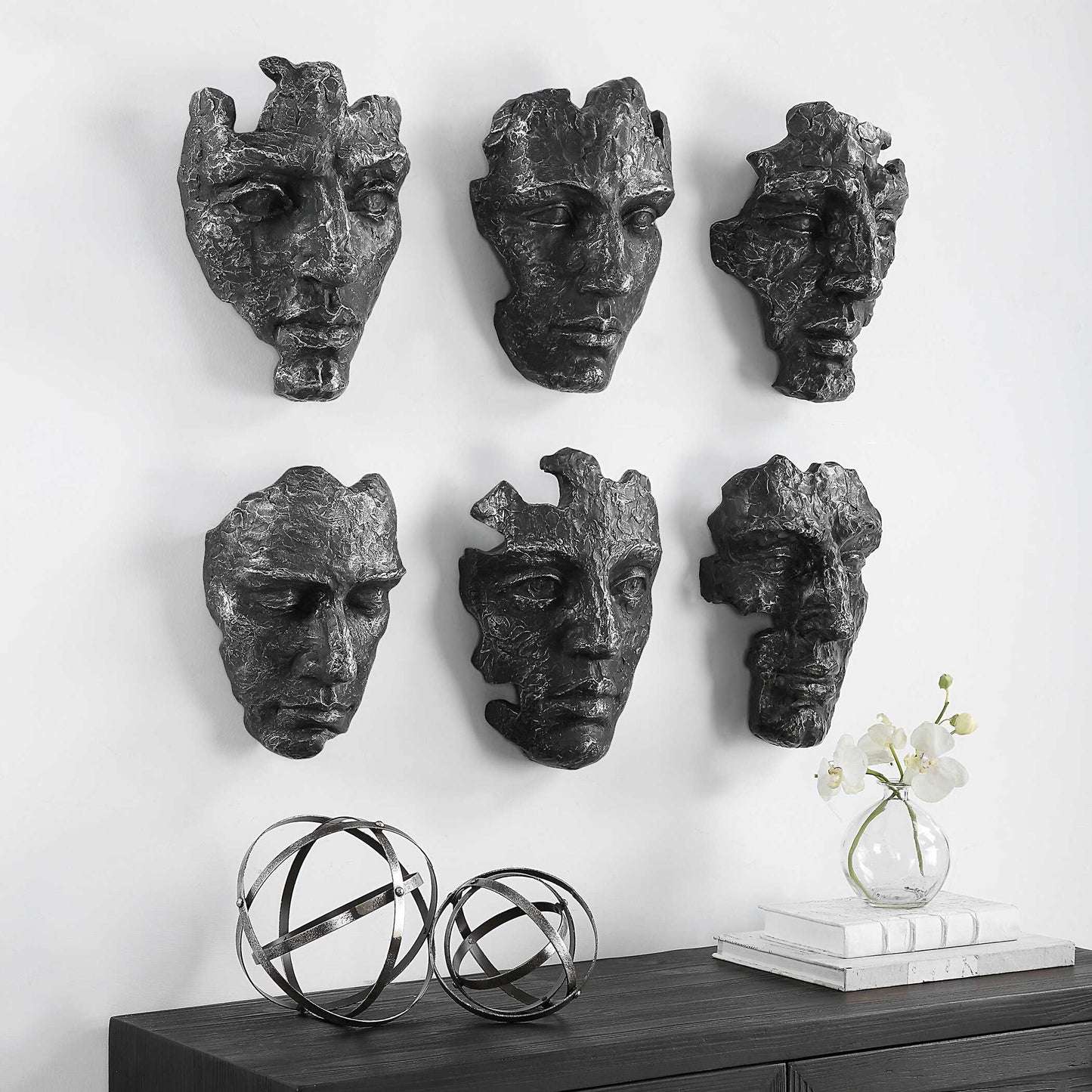 Uttermost Self-Portrait Metallic Wall Decor Set/6