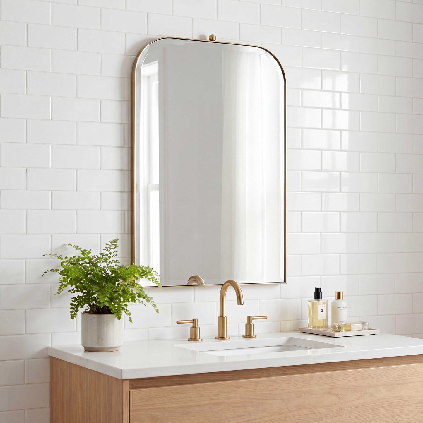 Uttermost Cassidy Brass Arch Mirror
