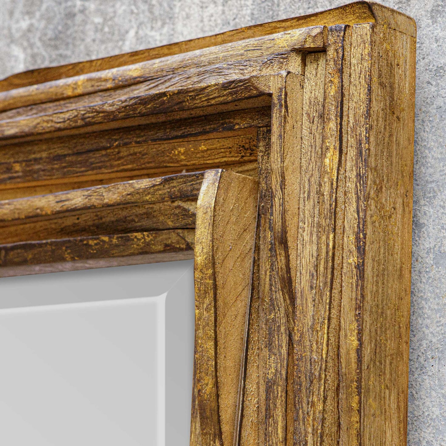 Uttermost Overlap Teak Wood Mirror