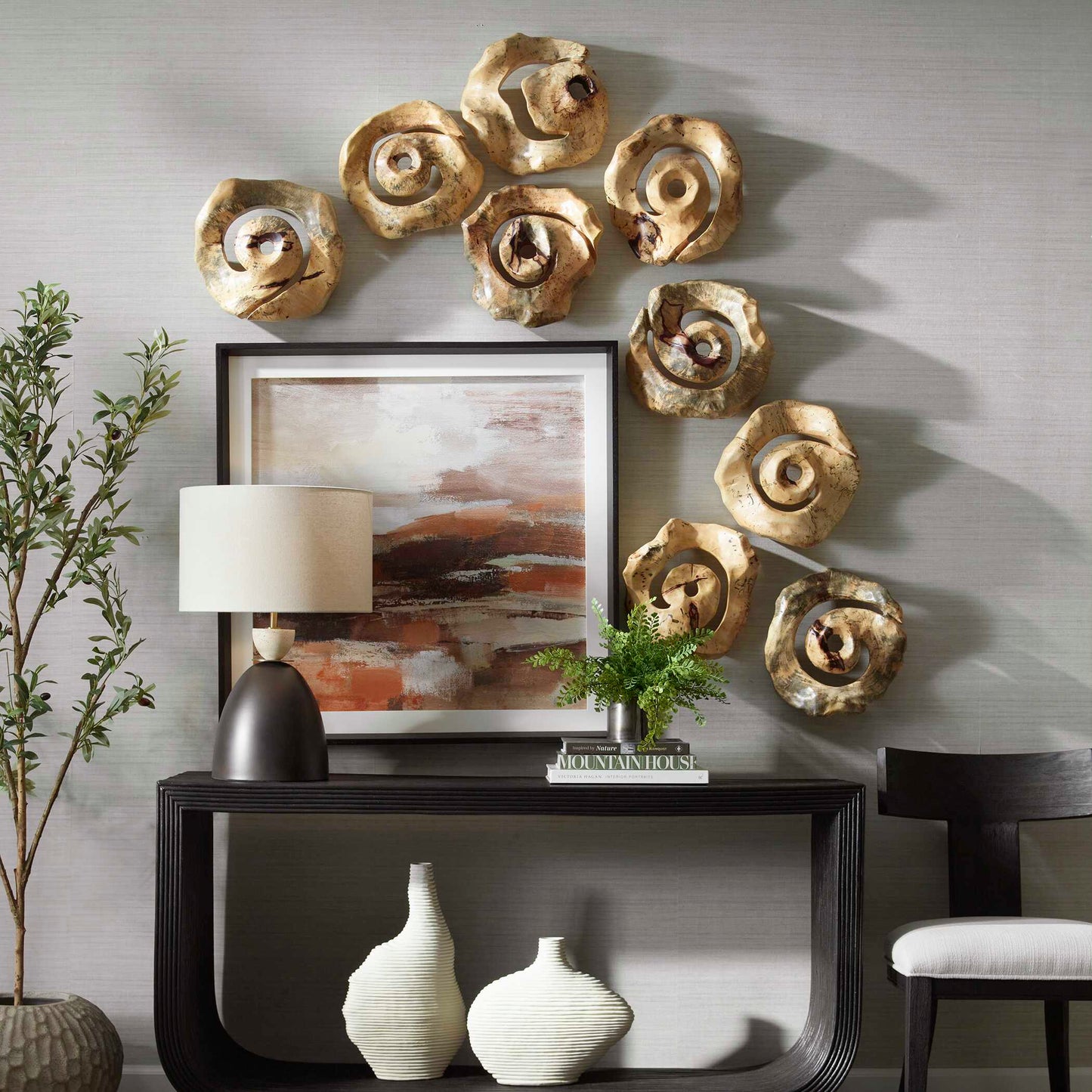 Uttermost Corkscrew Wood Wall Decor Set/9