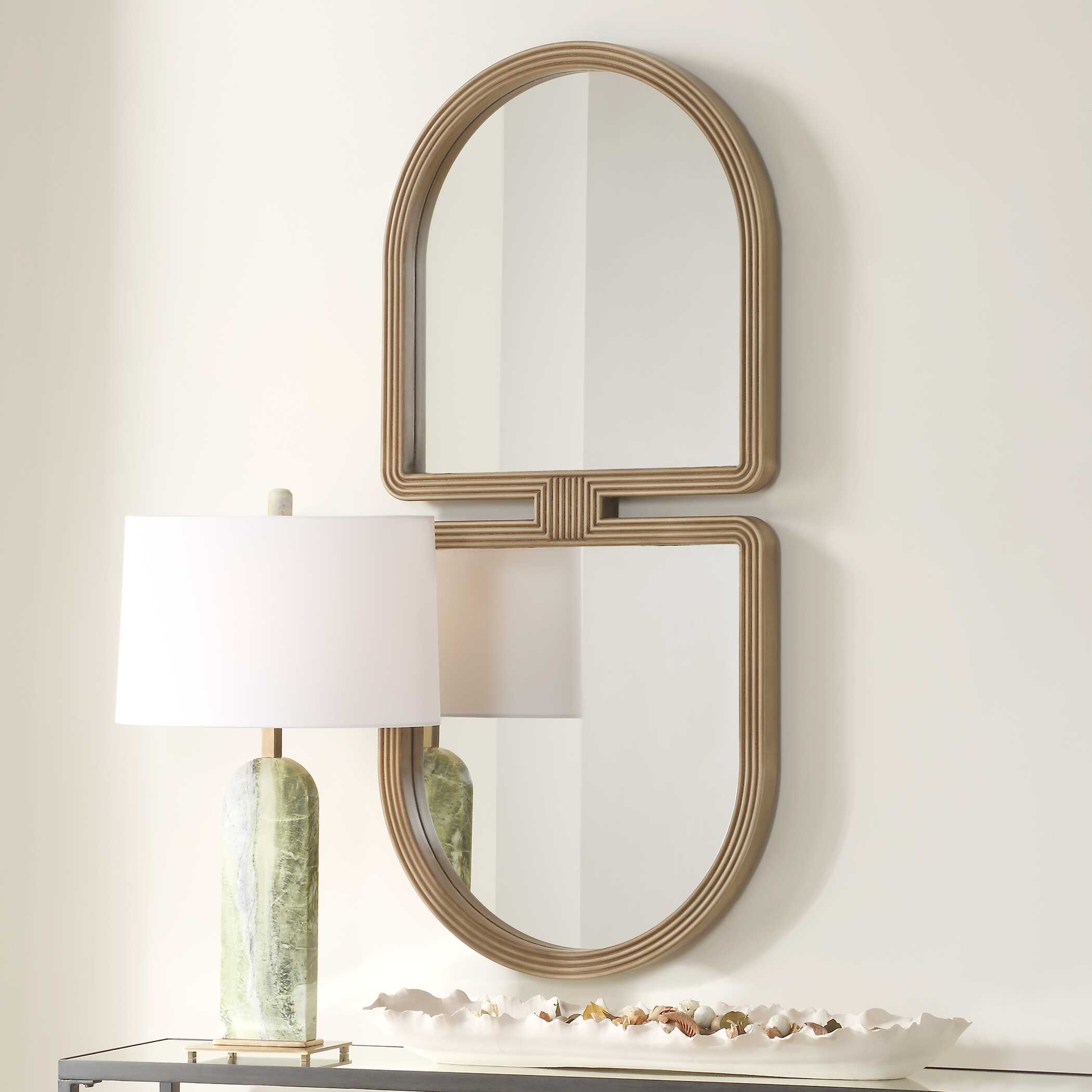 美品　UTTERMOSTアターマスト社製Gold Mirror大型鏡 Uttermost Jacques Art Deco Gold Mirror – Outrageous Interiors and