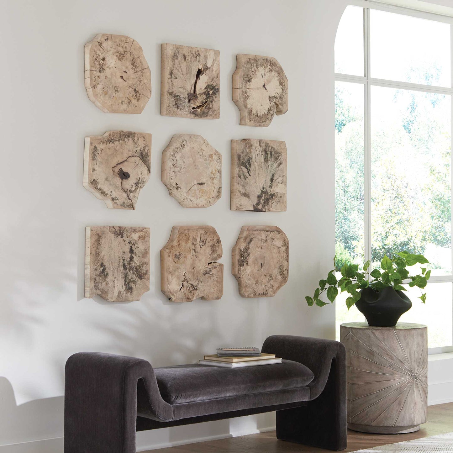 Uttermost Bahati Wood Bleached Wall Decor Set/9