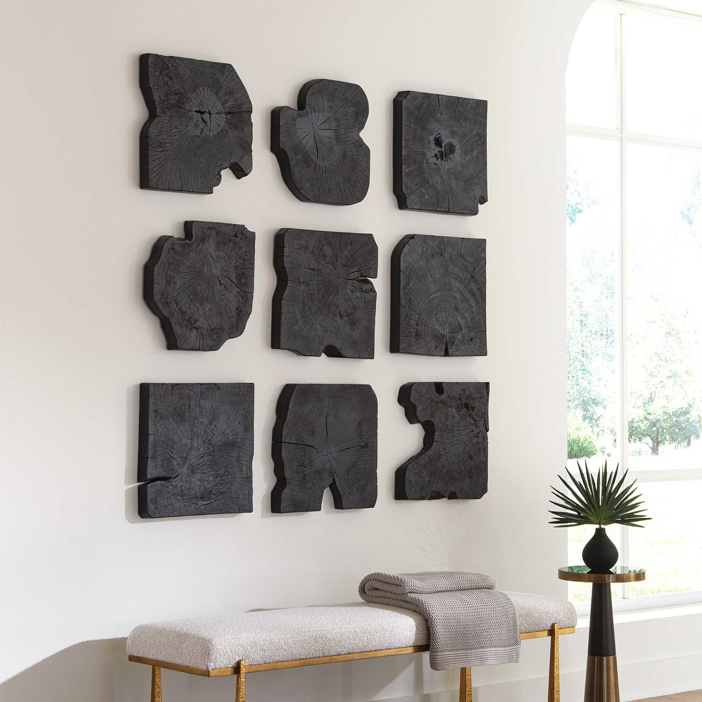 Uttermost Bahati Black Wood Wall Decor Set/9
