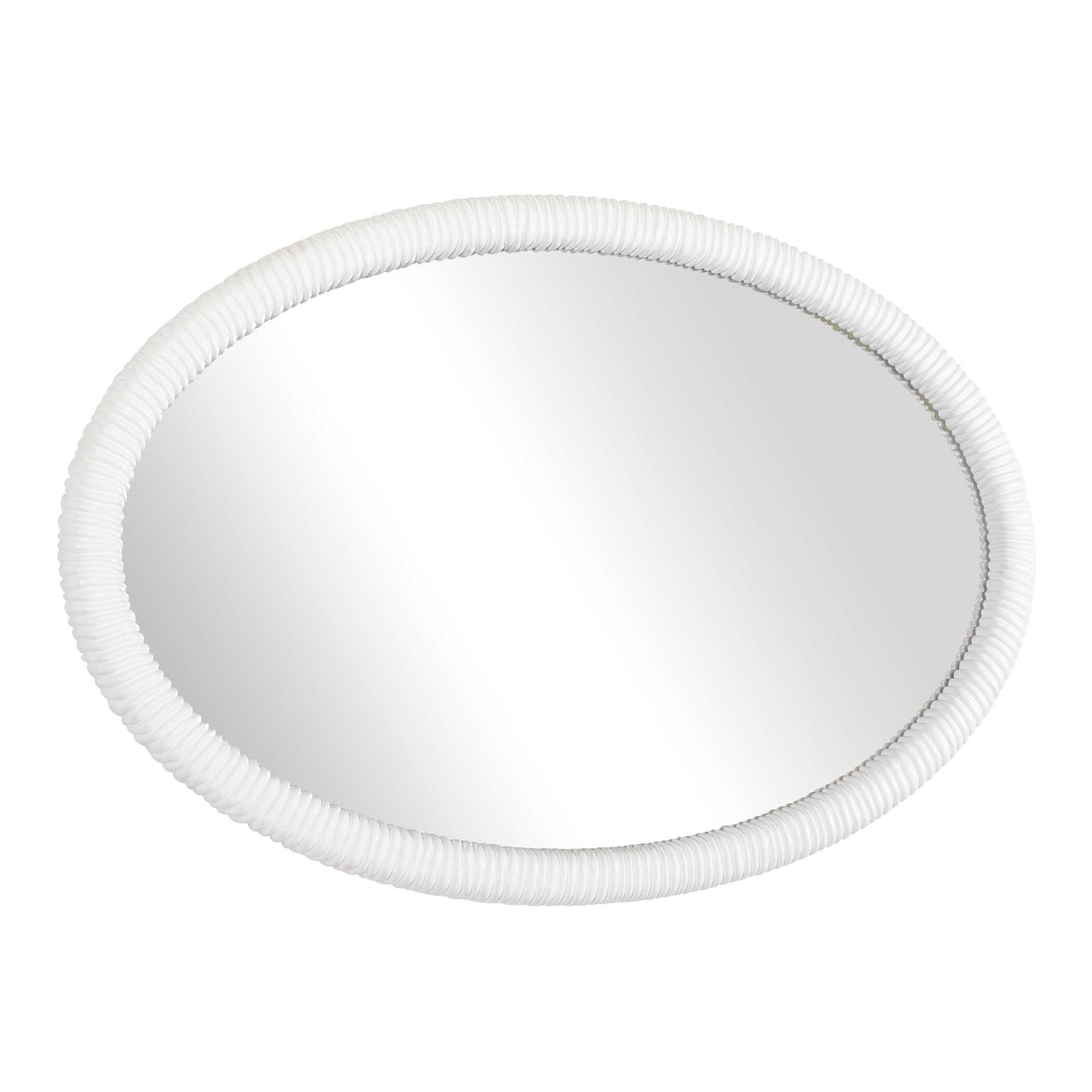 Uttermost Bali White Ribbed Oval Mirror