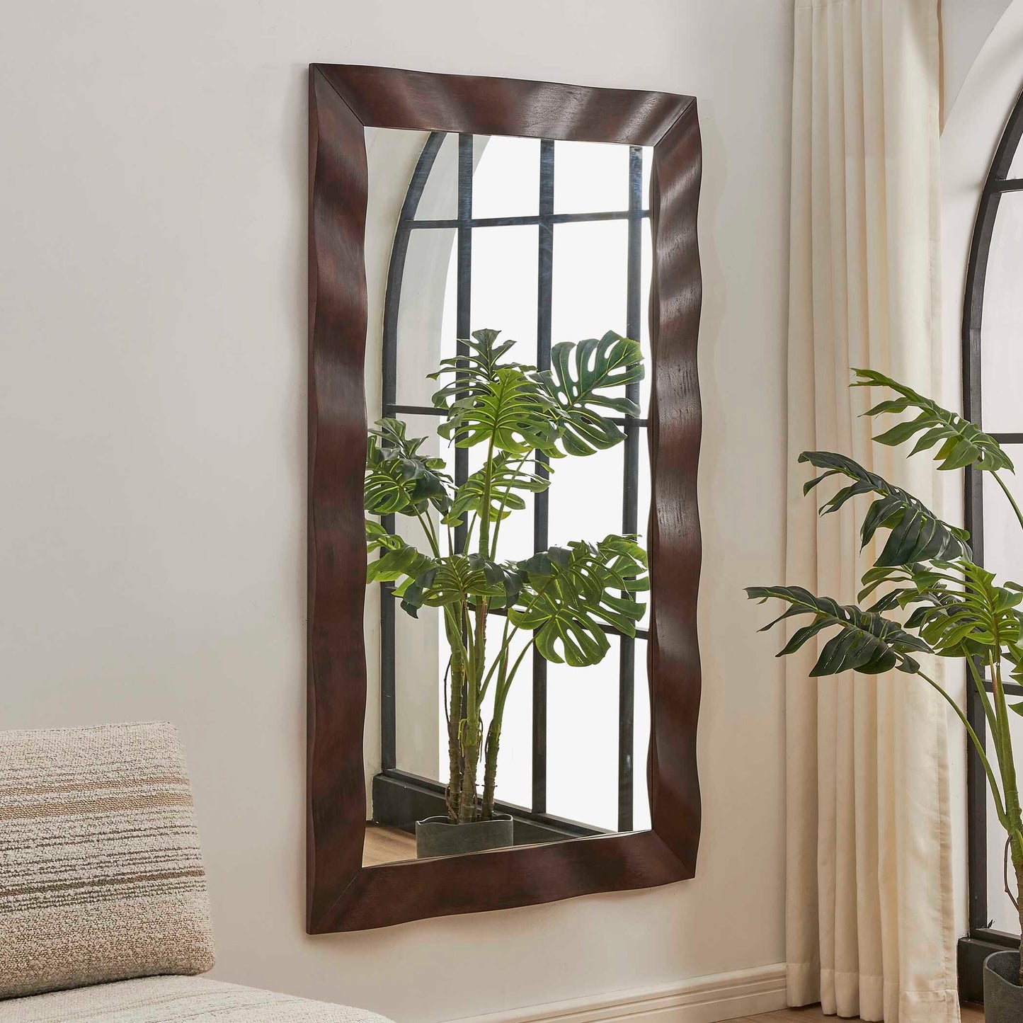 Uttermost Wrinkle Wavy Wood Mirror