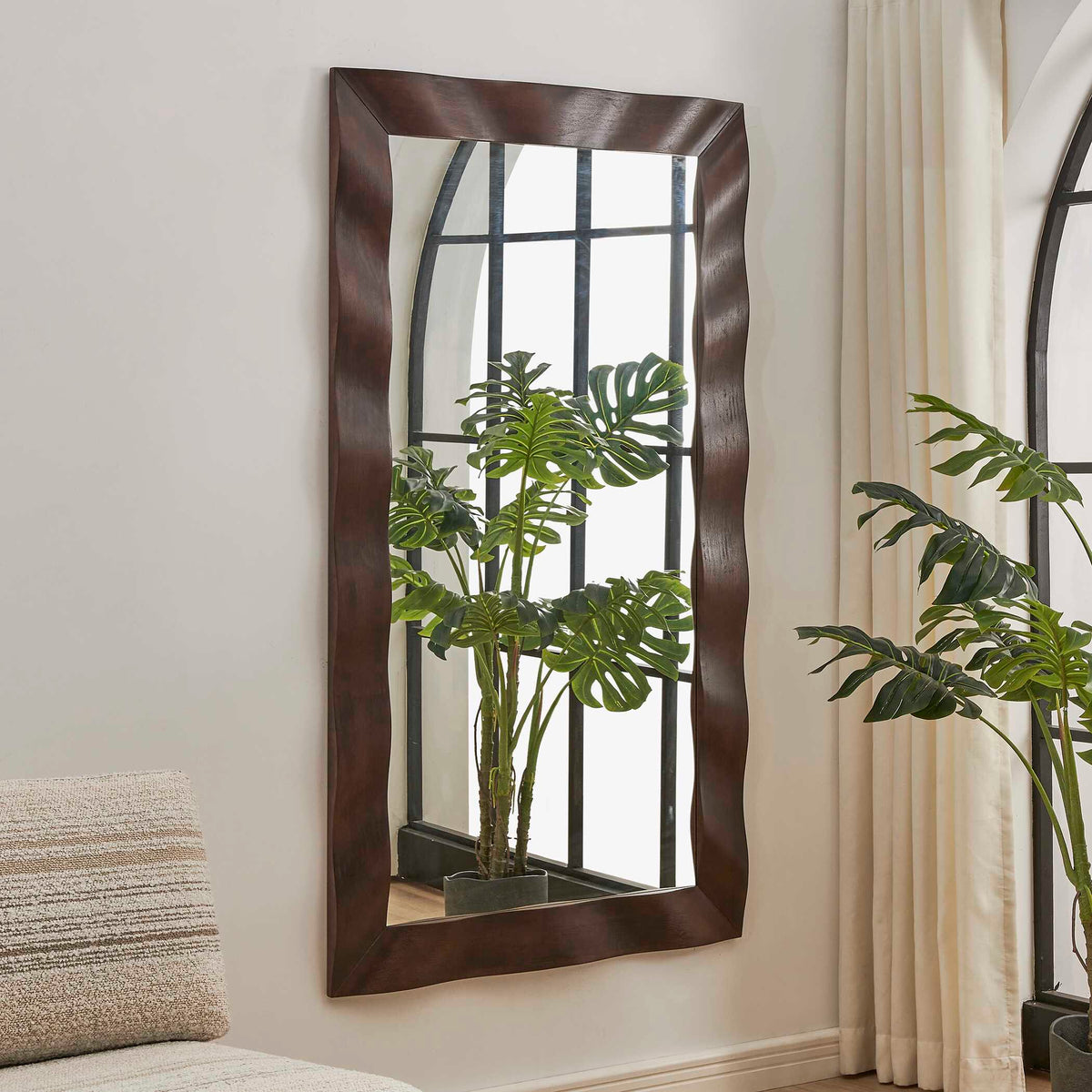 Wrinkle Wavy Wood Mirror
