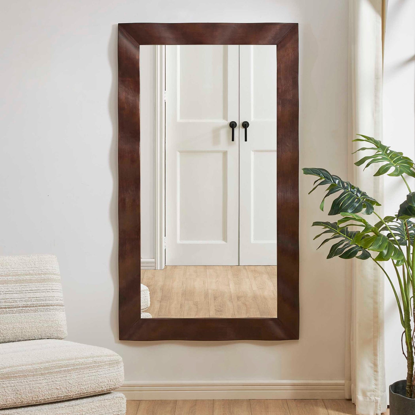 Uttermost Wrinkle Wavy Wood Mirror