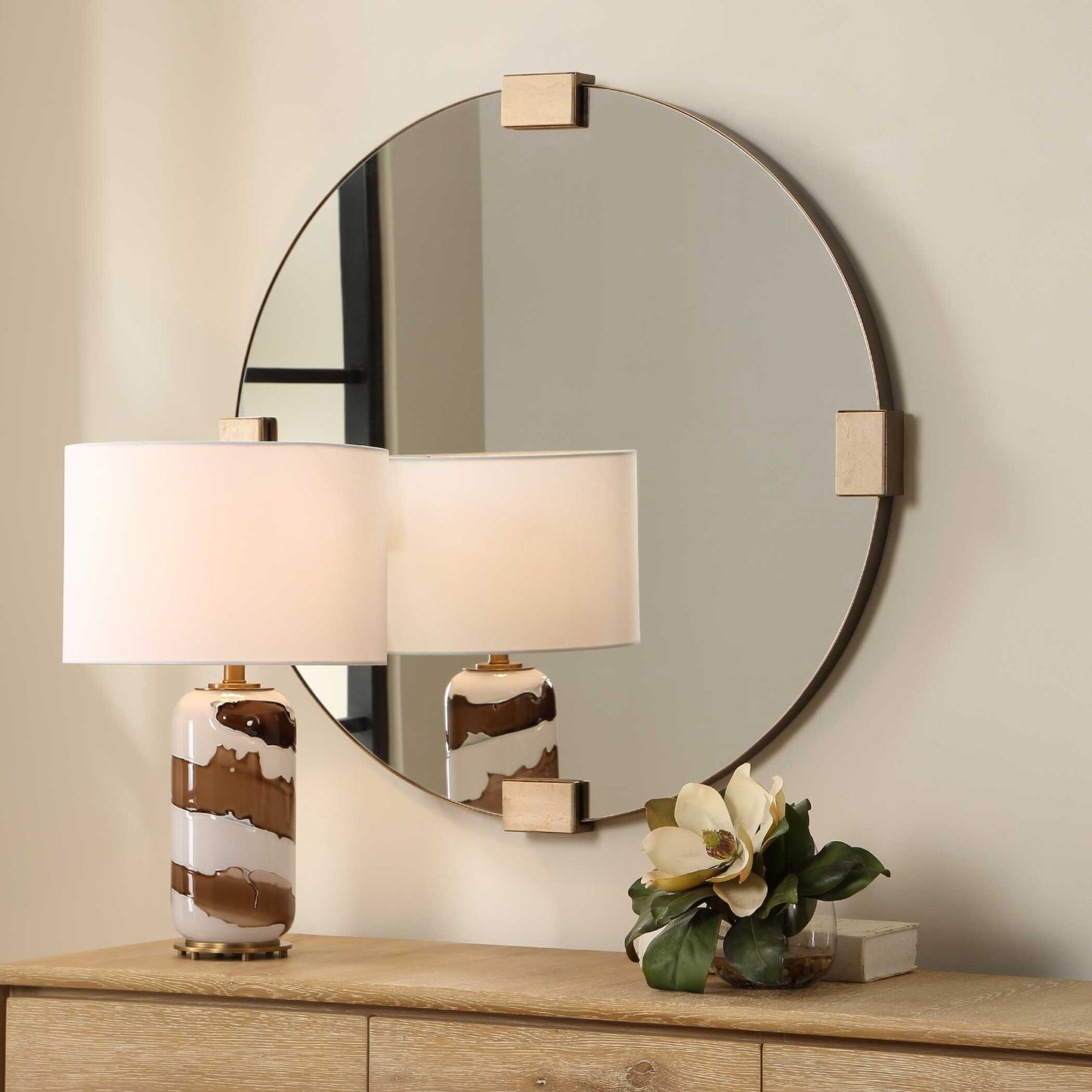 Uttermost Russo Travertine Round Mirror