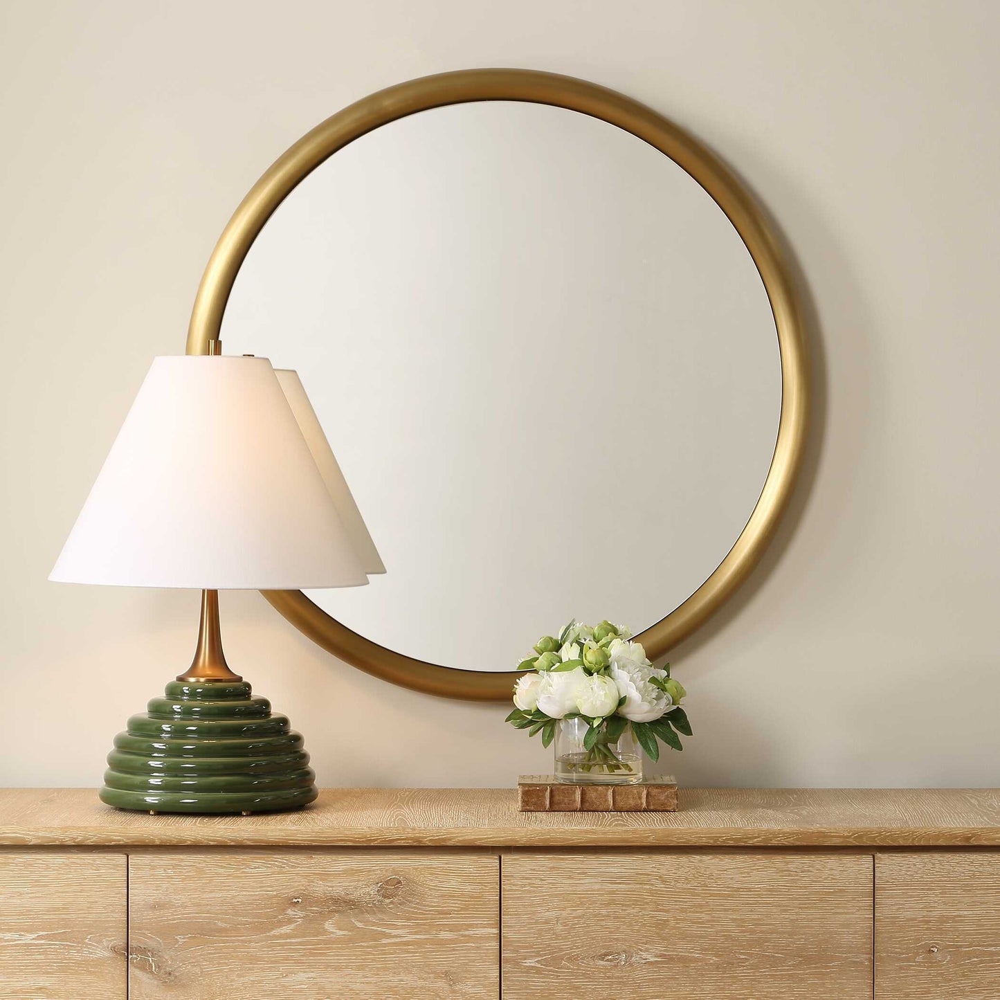 Uttermost Atkinson Modern Brass Round Mirror