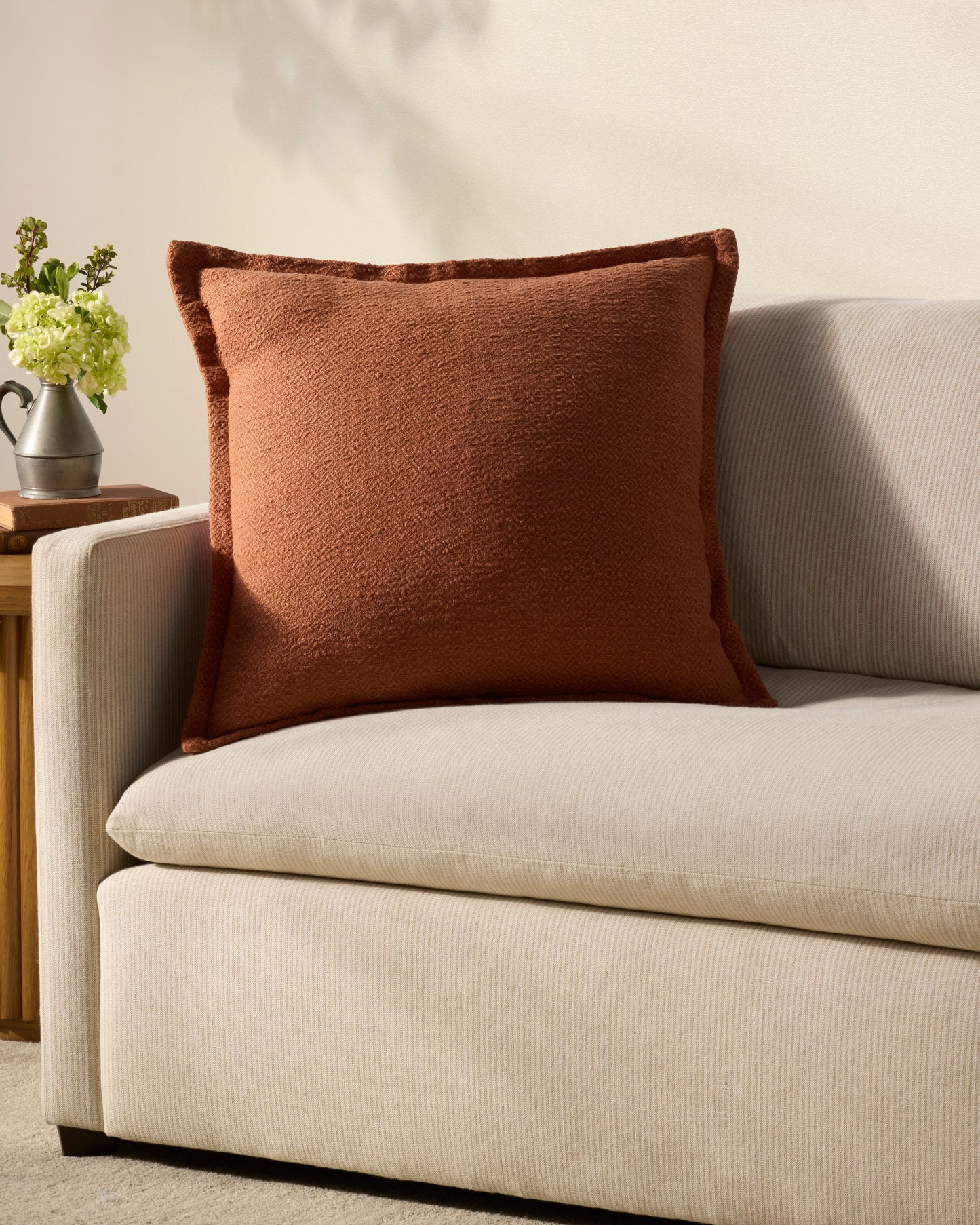 Chris Loves Julia x Loloi Morris Orange 22'' x 22'' Cover w/ Down Pillow