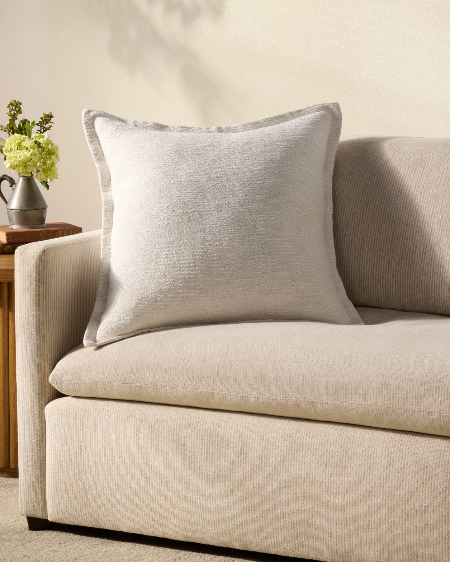 Chris Loves Julia x Loloi Morris White 22'' x 22'' Cover w/ Down Pillow