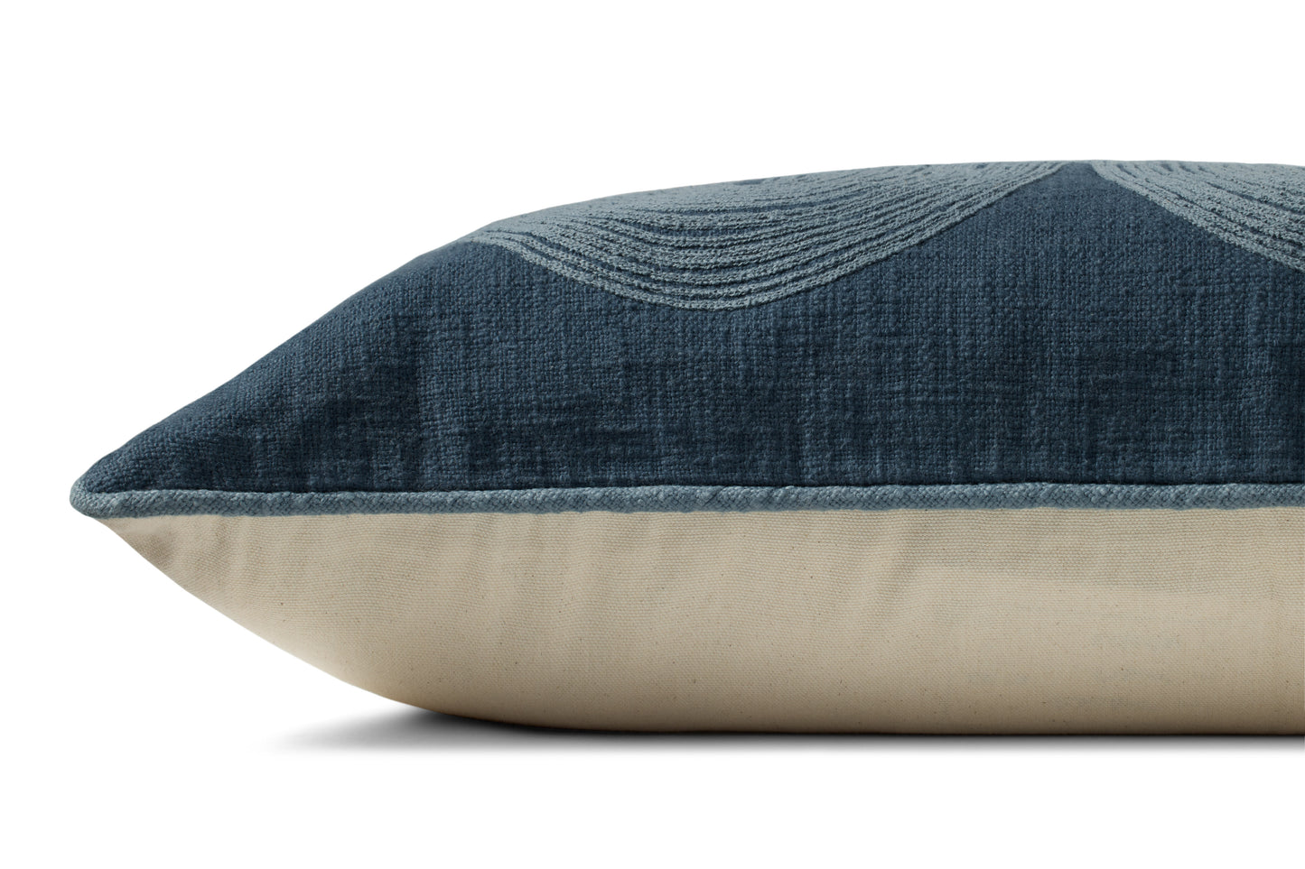Brigette Romanek PBR0004 Navy / Blue 12'' x 27'' Cover w/Down Pillow