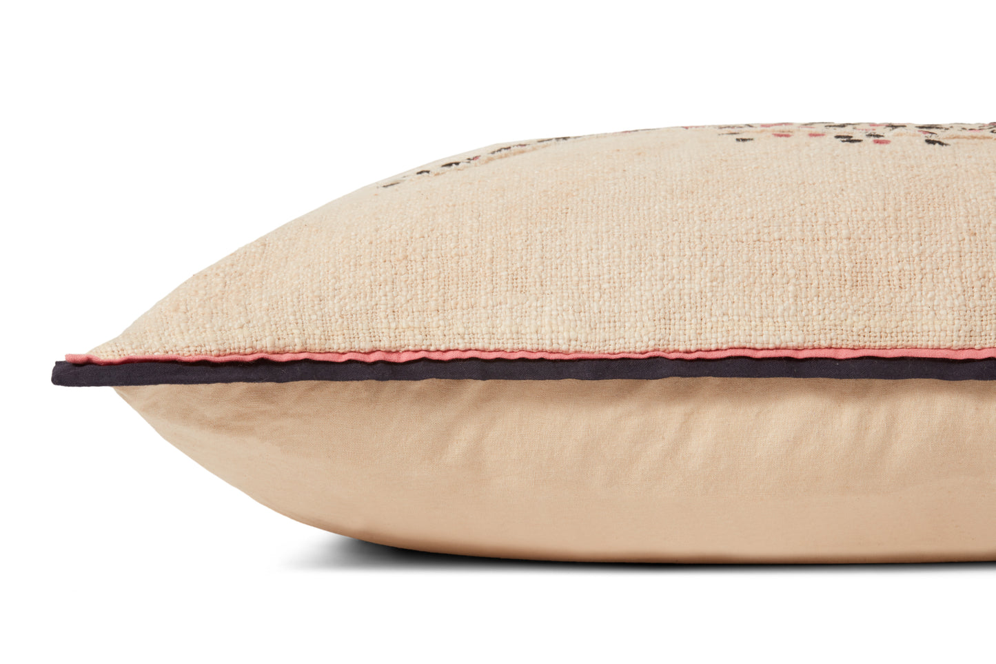 Loloi PLL0054 Ivory / Black 16" x 26" Cover w/Poly Pillow