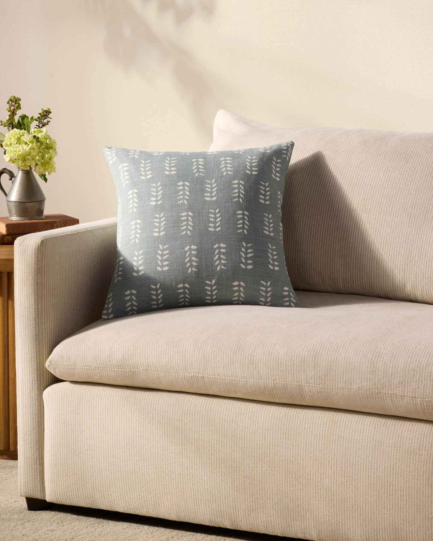 Chris Loves Julia x Loloi Tully Light Blue 18'' x 18'' Cover w/ Poly Pillow