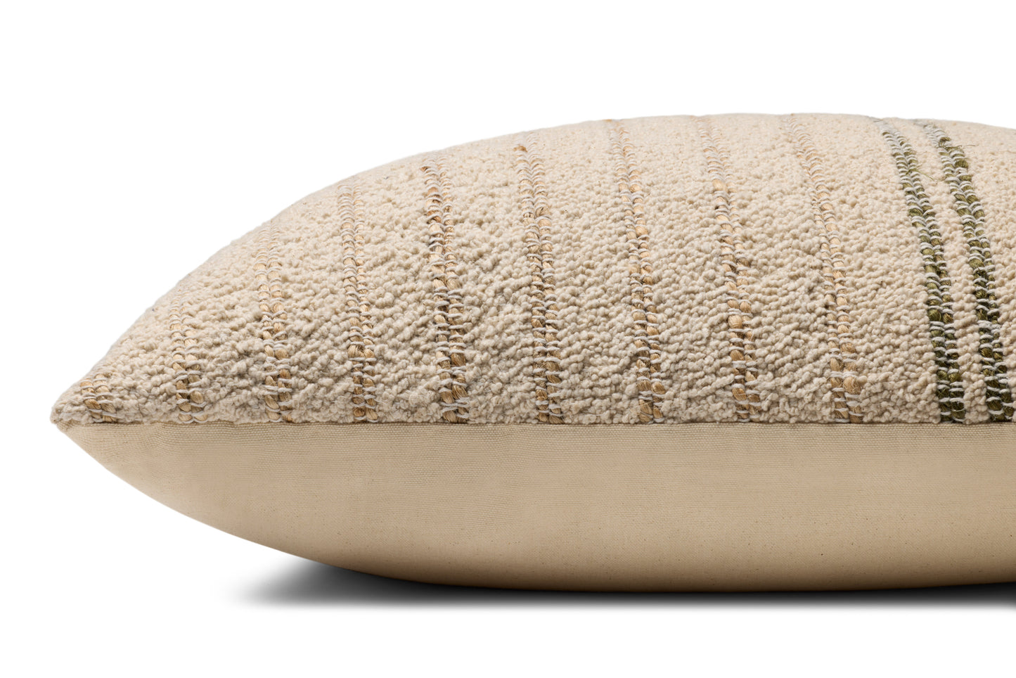 Amber Lewis x Loloi Atley Natural / Olive 22'' x 22'' Cover w/Down Pillow