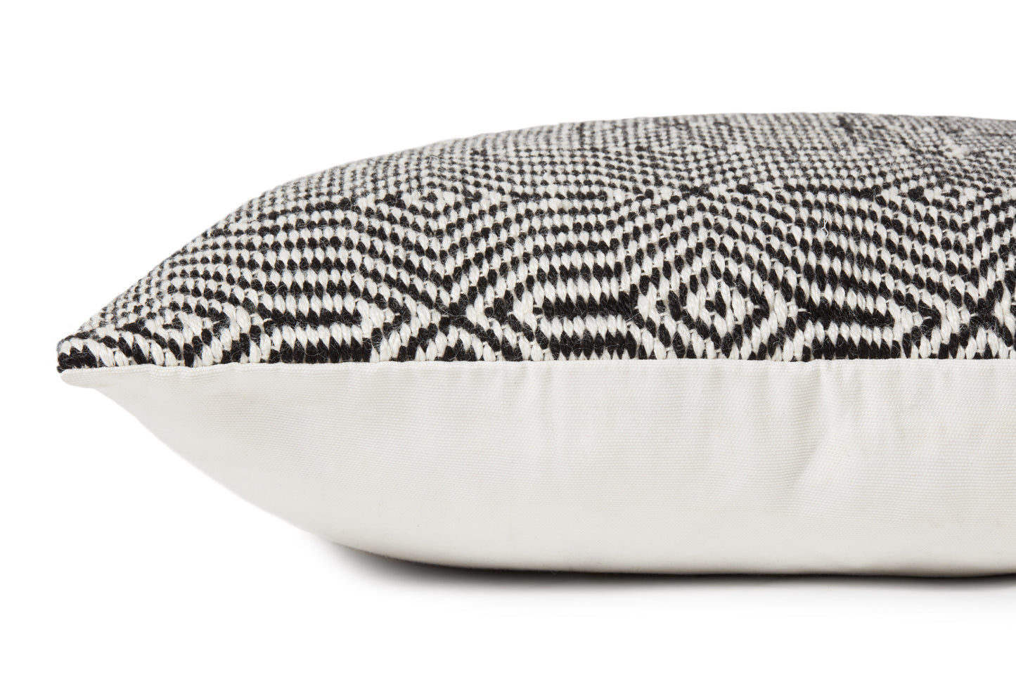 Loloi P0339 Black / White 22" x 22" Cover w/Down Pillow