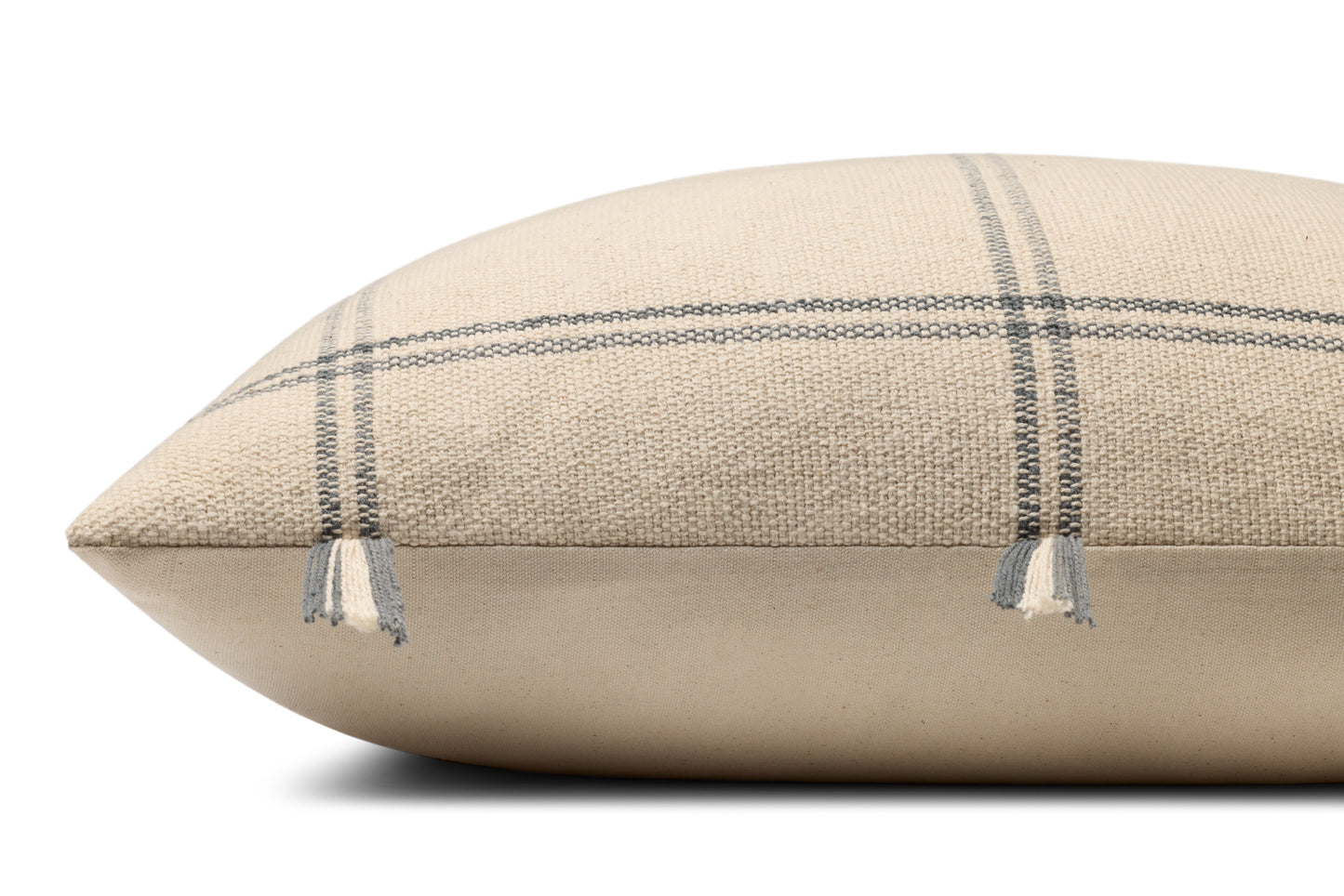 Amber Lewis x Loloi Lainey Natural / Blue 24'' x 24'' Pillow Cover Only