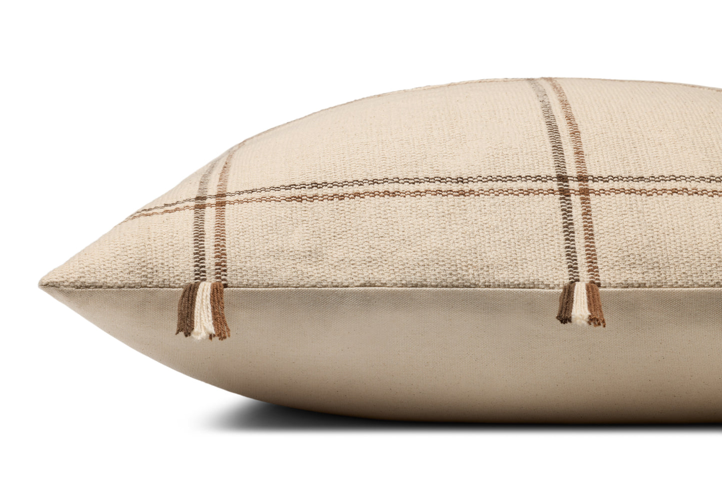 Amber Lewis x Loloi Lainey Natural / Brown 24'' x 24'' Pillow Cover Only