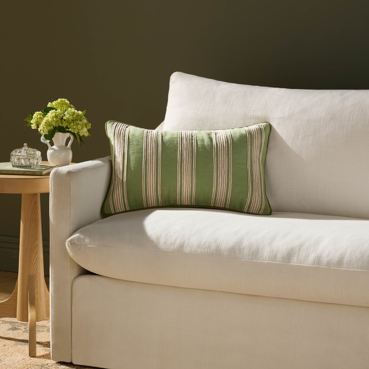 Chris Loves Julia x Loloi Verona Green 13'' x 21'' Cover w/Poly Pillow