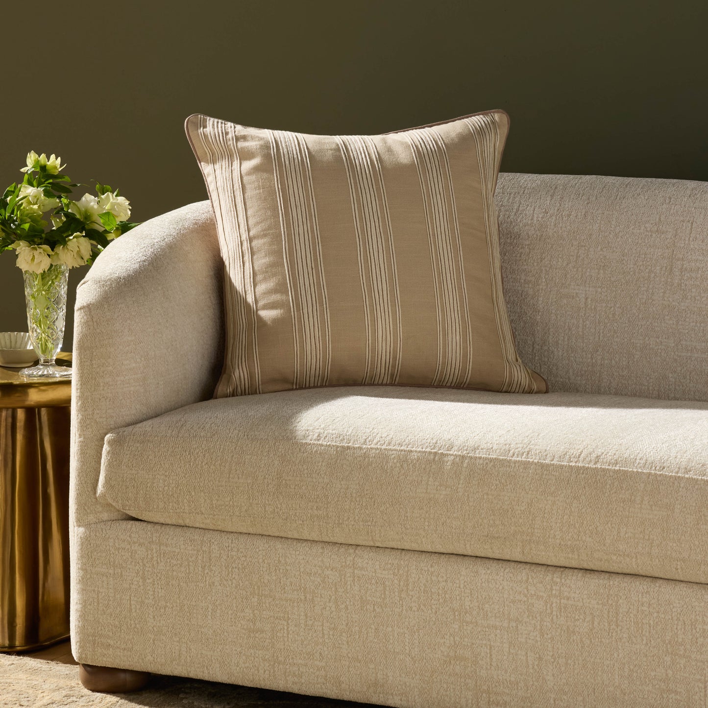 Chris Loves Julia x Loloi Verona Natural 22'' x 22'' Pillow Cover Only