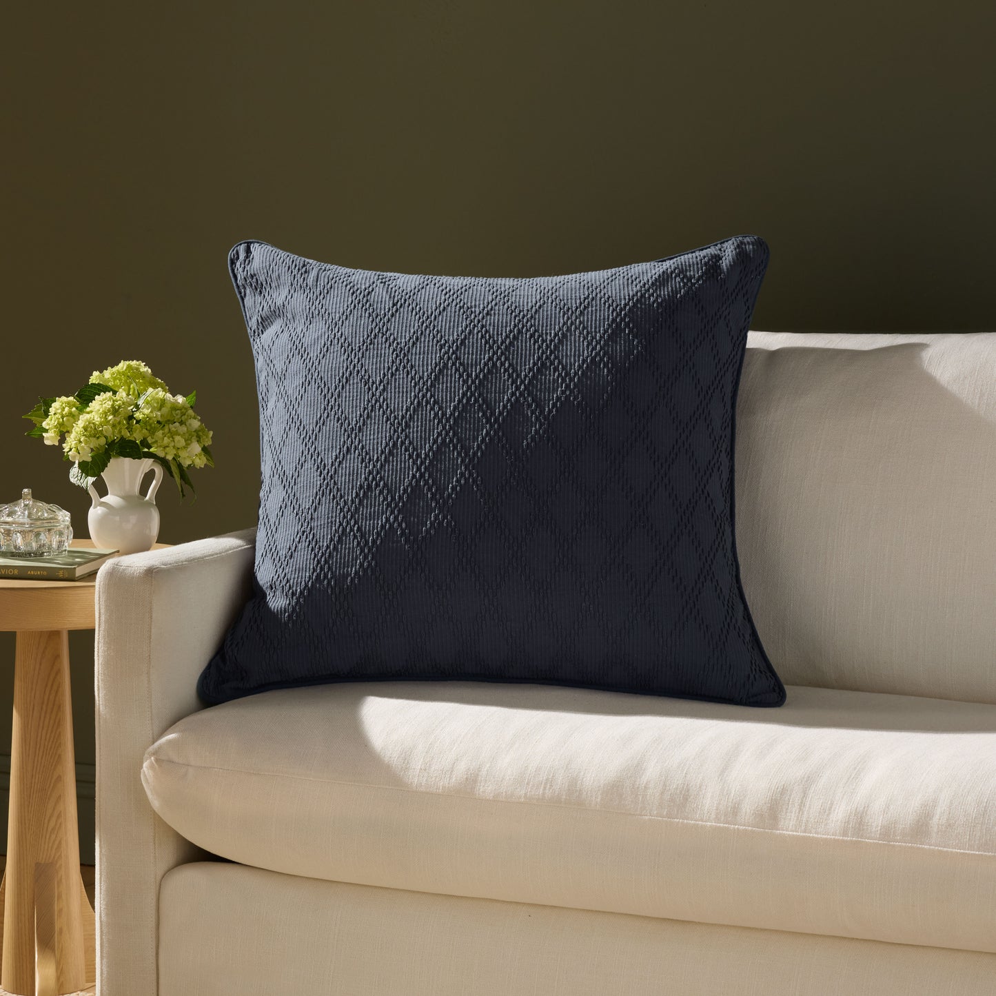 Chris Loves Julia x Loloi Cary Blue 26'' x 26'' Pillow Cover Only