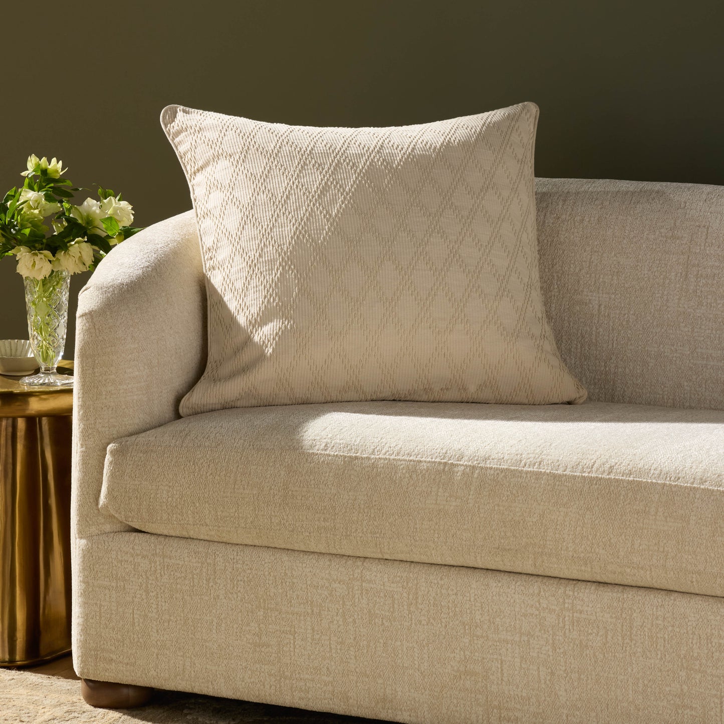 Chris Loves Julia x Loloi Cary Ivory 26'' x 26'' Pillow Cover Only