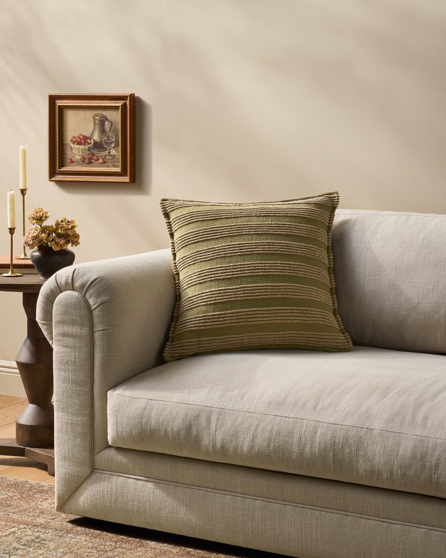 Amber Lewis x Loloi Aspyn Olive 20'' x 20'' Pillow Cover Only