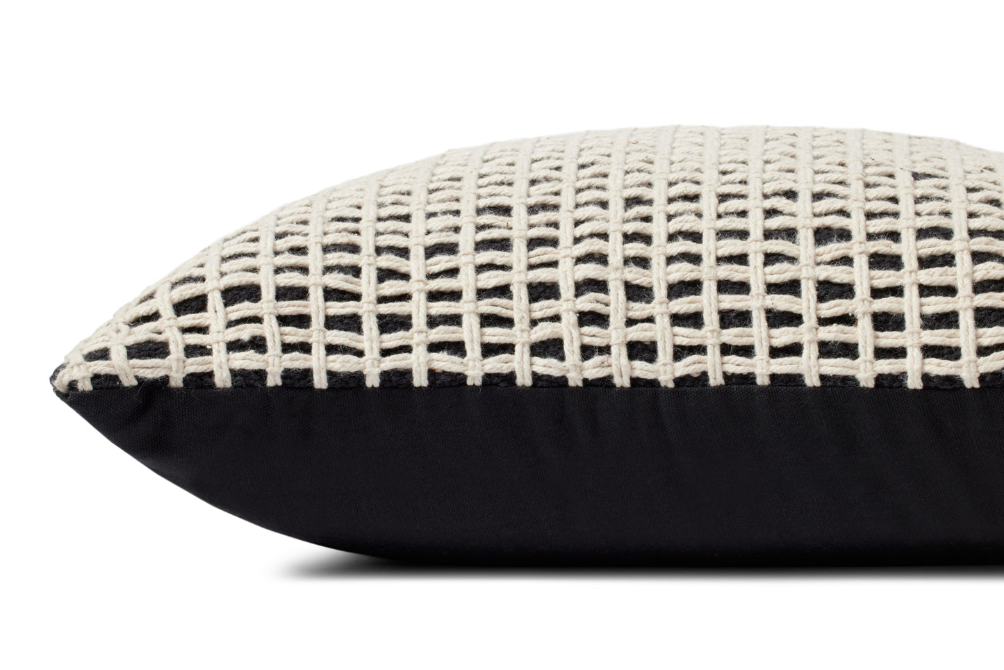 Loloi PLL0119 Black / Ivory 18'' x 18'' Cover Only Pillow