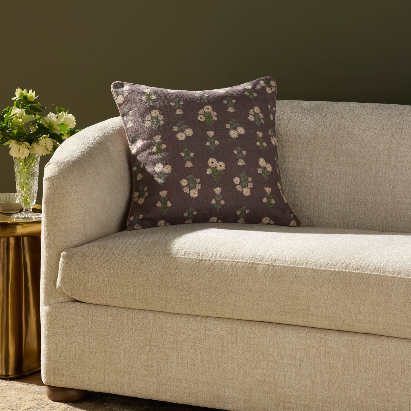 Chris Loves Julia x Loloi Posie Mauve / Multi 20'' x 20'' Pillow Cover Only