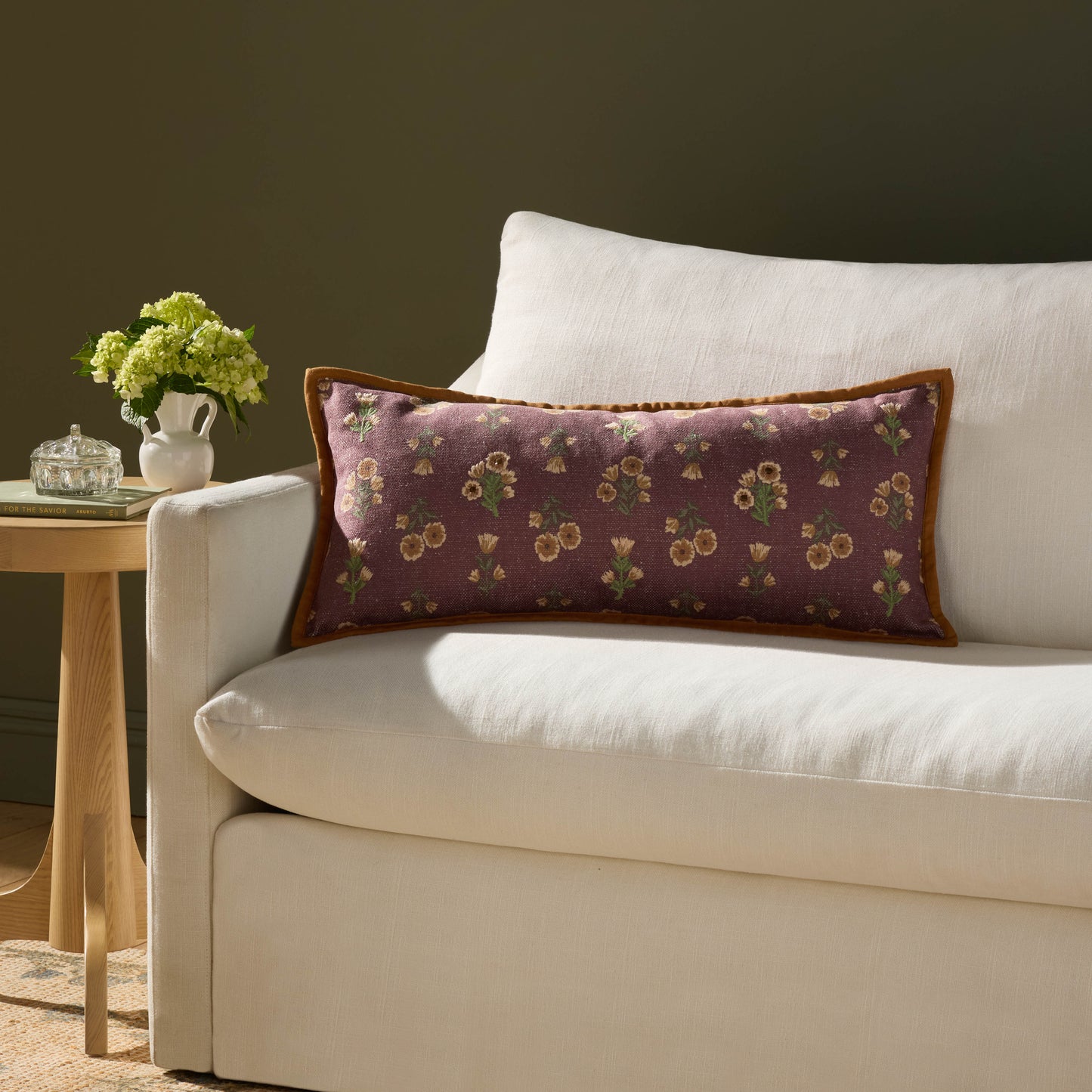 Chris Loves Julia x Loloi Posie Wine / Multi 12'' x 27'' Cover w/Poly Pillow