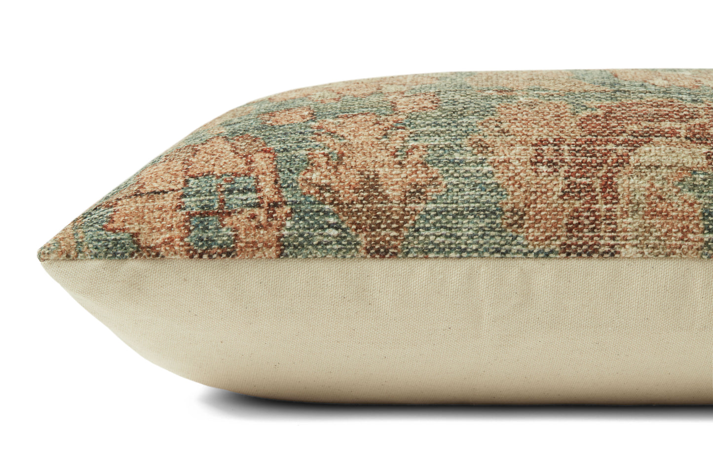 Angela Rose x Loloi Clay Teal / Terracotta 13'' x 21'' Cover Only Pillow