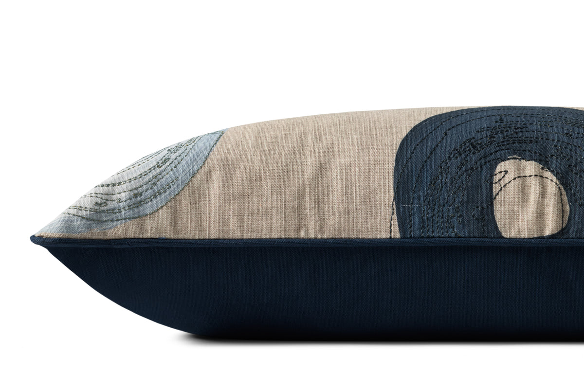 Brigette Romanek x Loloi Blue / Multi 12'' x 27'' Cover w/Down Pillow