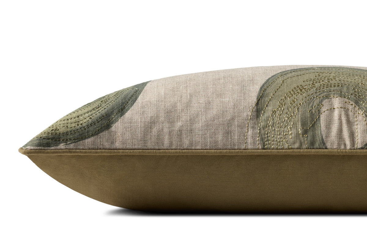 Brigette Romanek x Loloi Green / Multi 12'' x 27'' Cover w/Poly Pillow