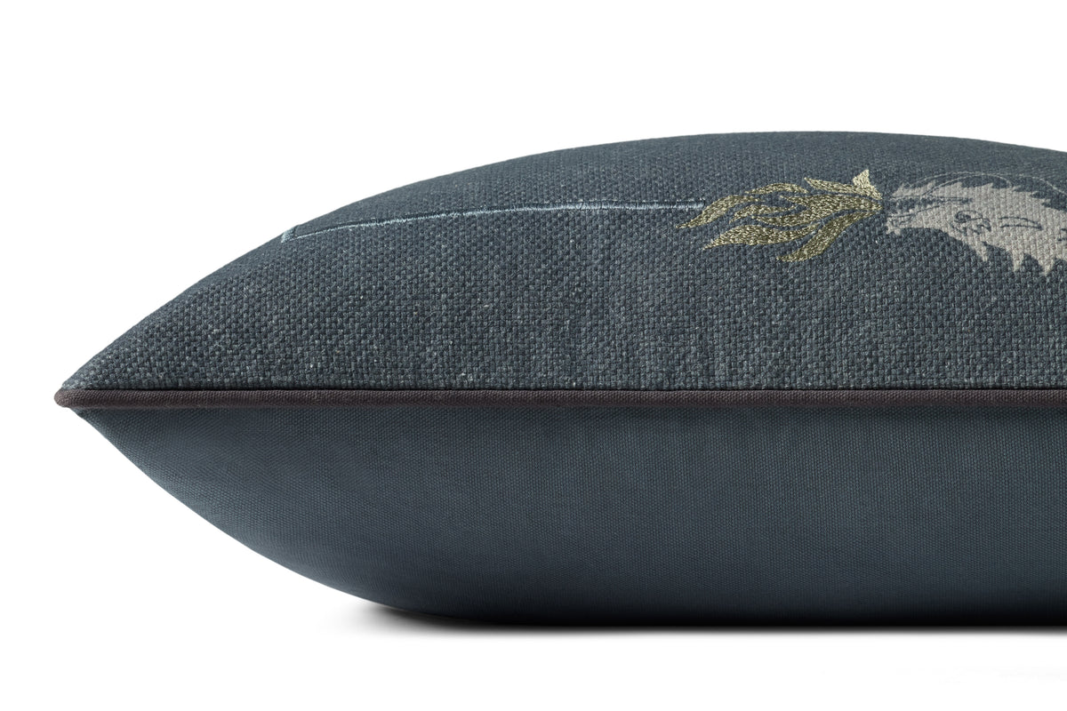 Brigette Romanek x Loloi Blue 18'' x 18'' Cover w/Down Pillow